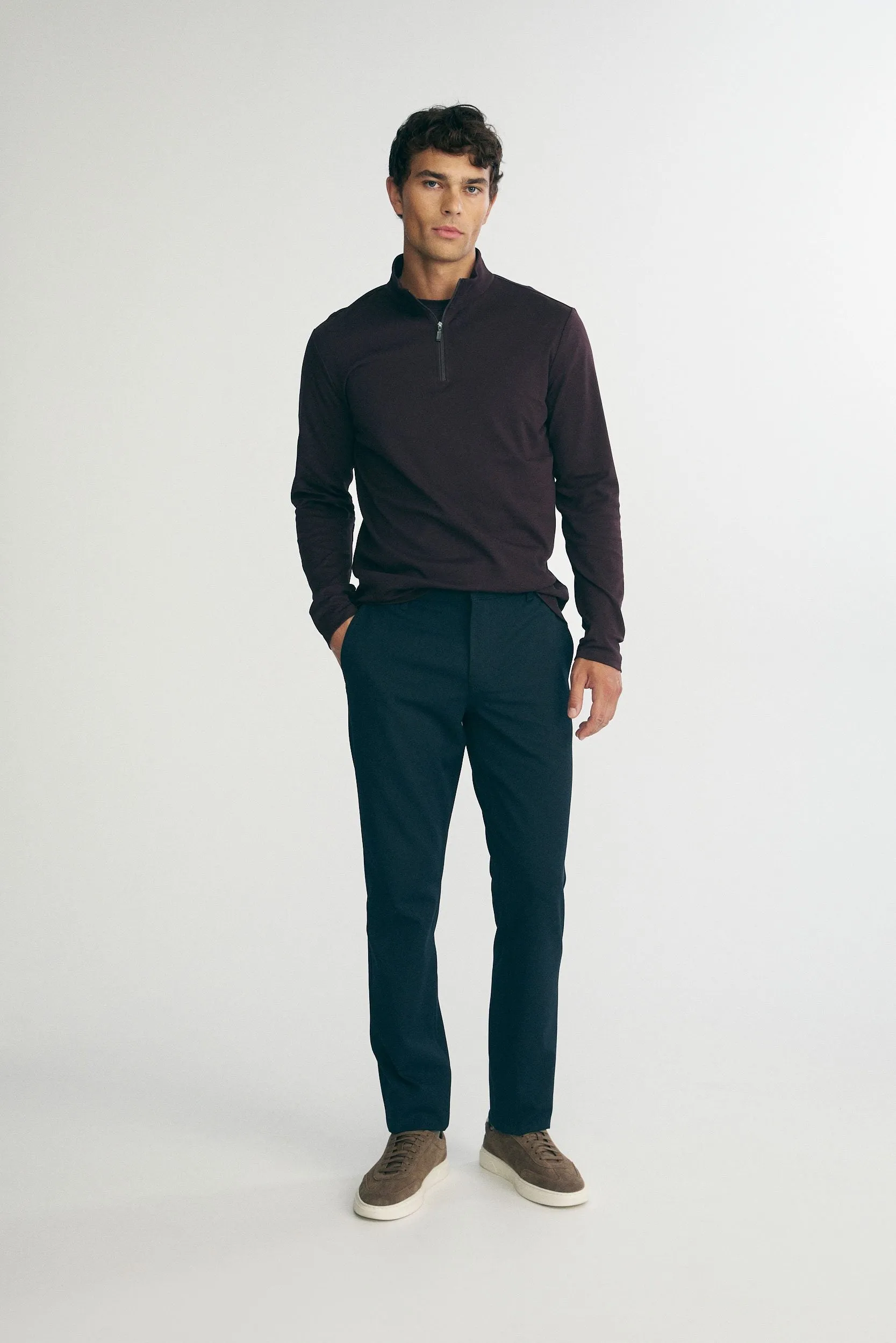 Pima cotton half zip t-shirt sold by Tristan Style product image thumbnail 3