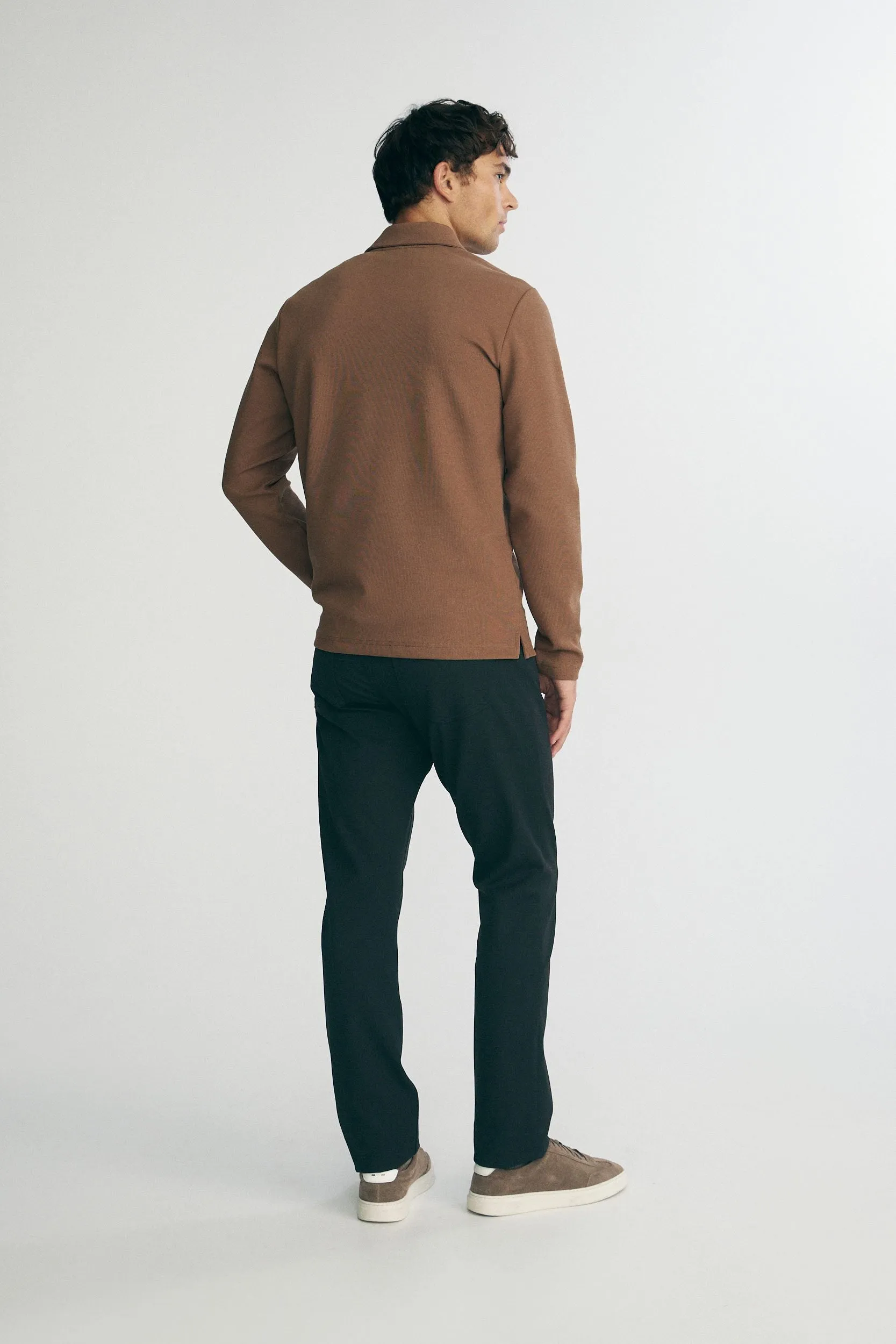 Long sleeve polo half zip with pocket sold by Tristan Style product image thumbnail 3