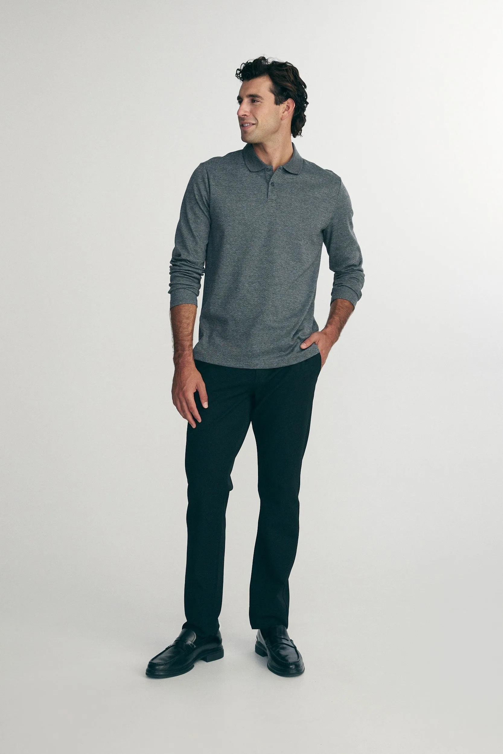 Long sleeve herringbone polo sold by Tristan Style product image thumbnail 3