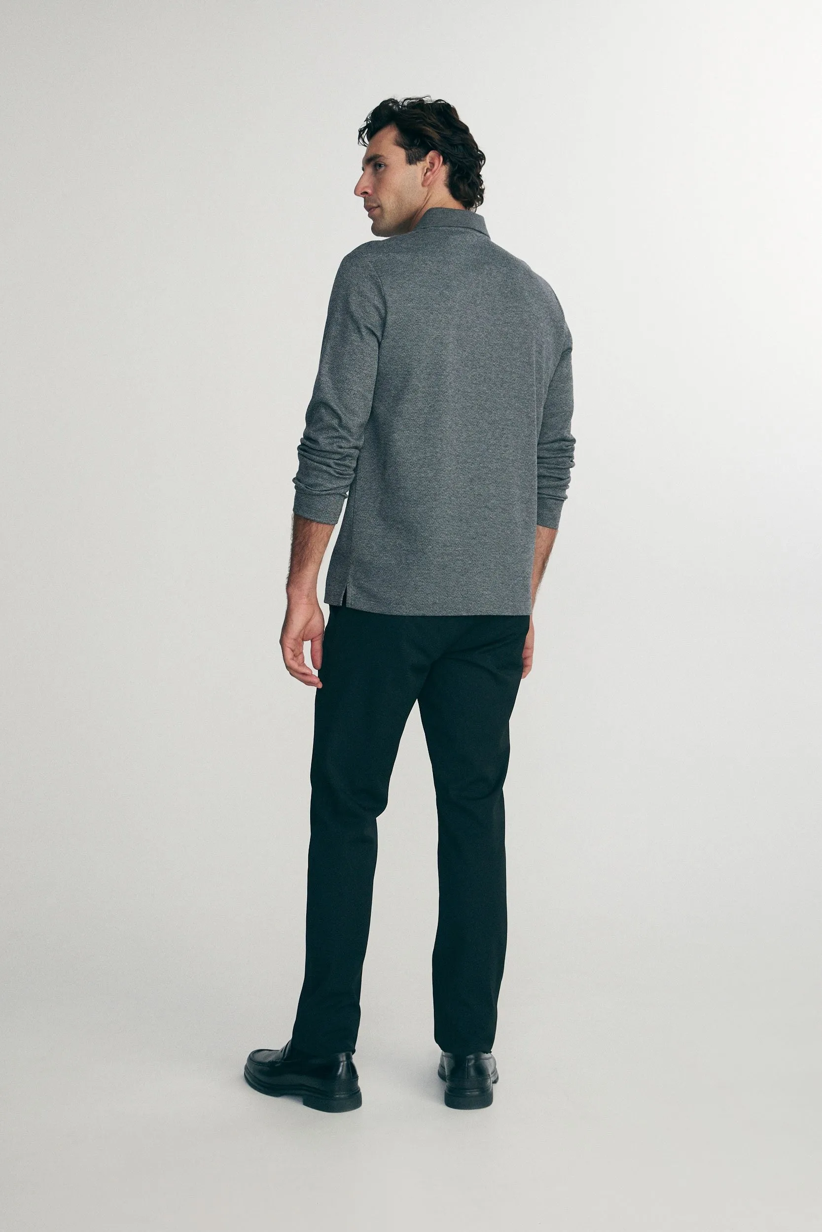 Long sleeve herringbone polo sold by Tristan Style product image thumbnail 2