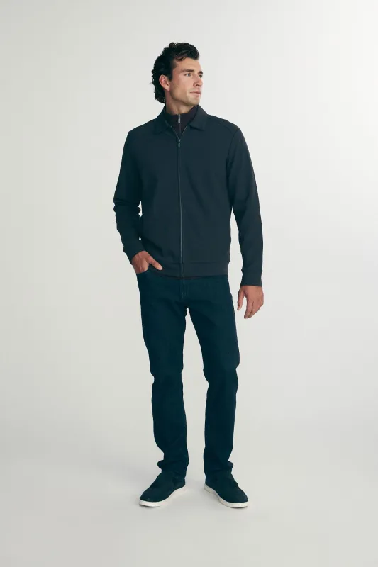 Mens Full Zip Cardigan Sweater Slim Fit Stand Collar Zip Up