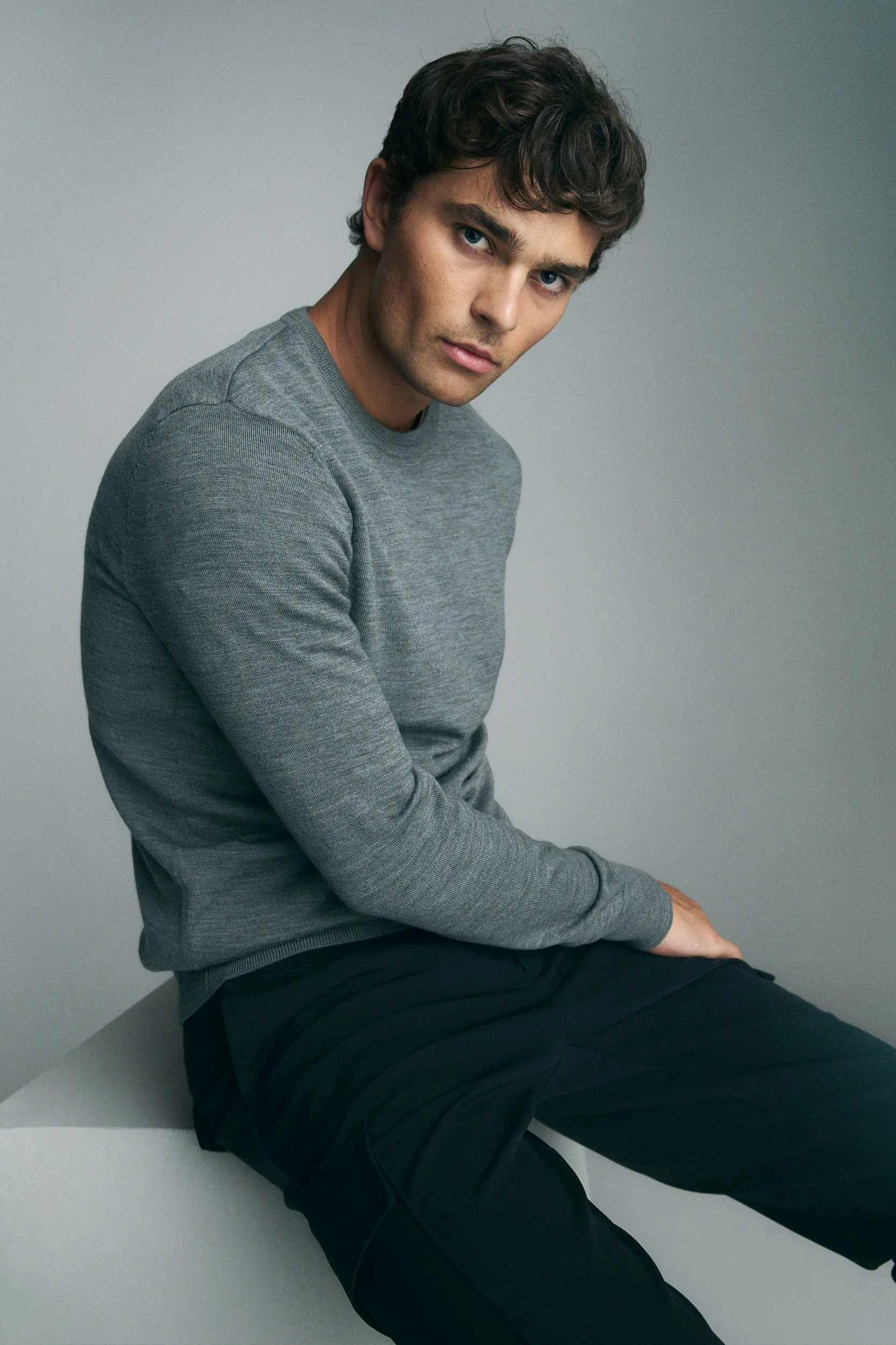 Merino wool crew neck sweater sold by Tristan Style