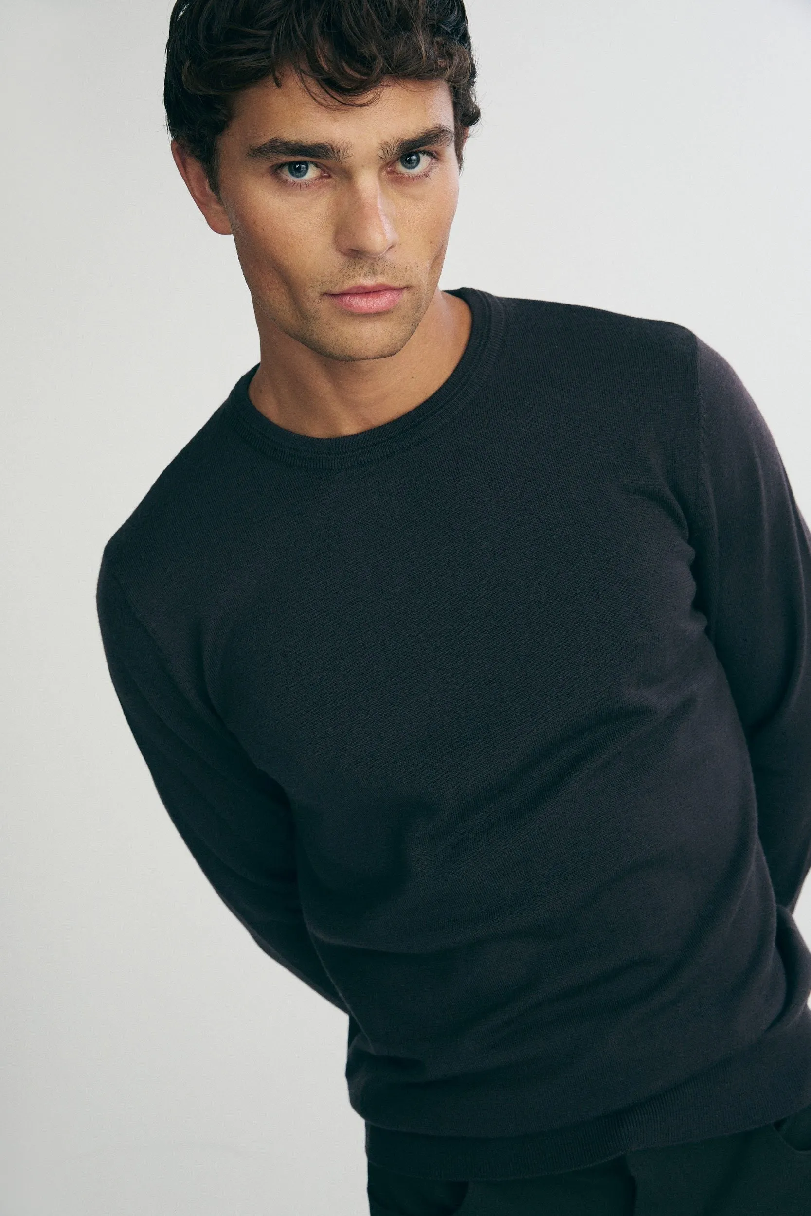 Merino wool crew neck sweater sold by Tristan Style product image thumbnail 3