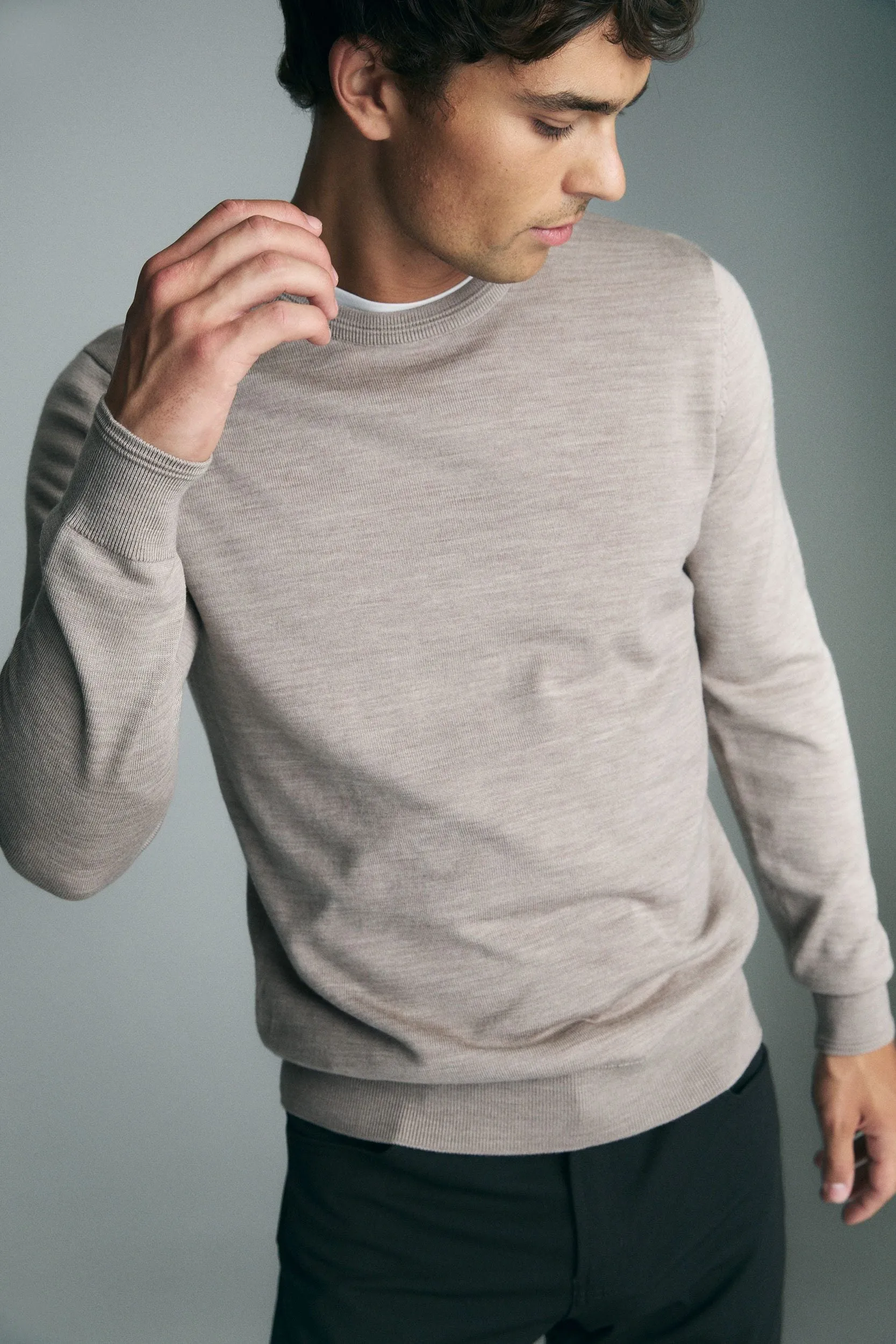 Merino wool crew neck sweater sold by Tristan Style product image thumbnail 5
