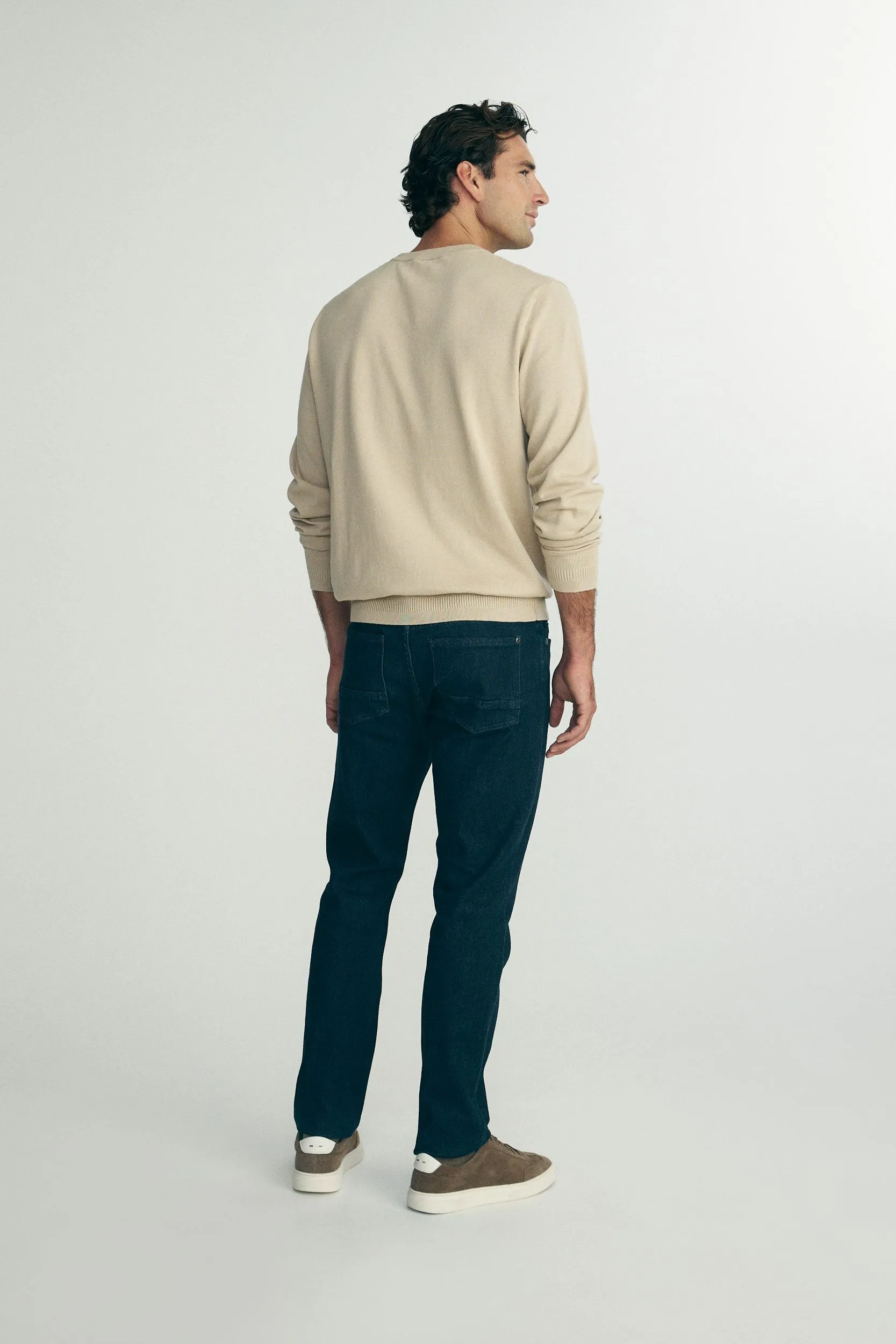 Textured front crew neck sweater sold by Tristan Style product image thumbnail 5