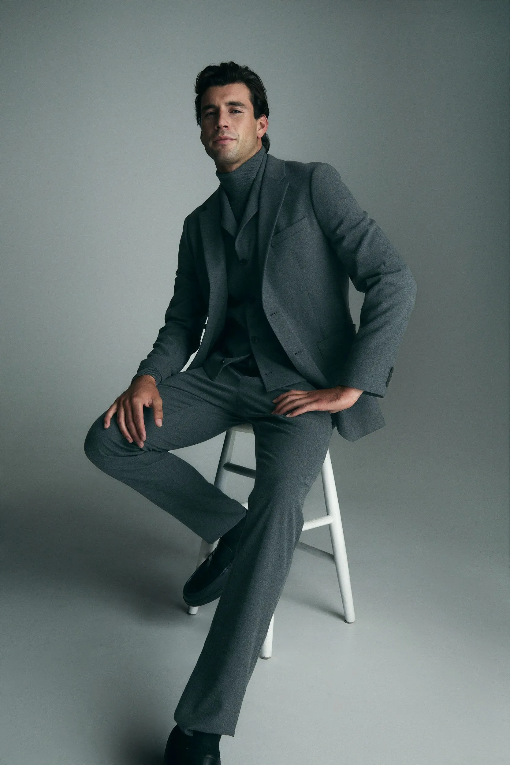 Flannel extra-fitted blazer sold by Tristan Style product image thumbnail 3