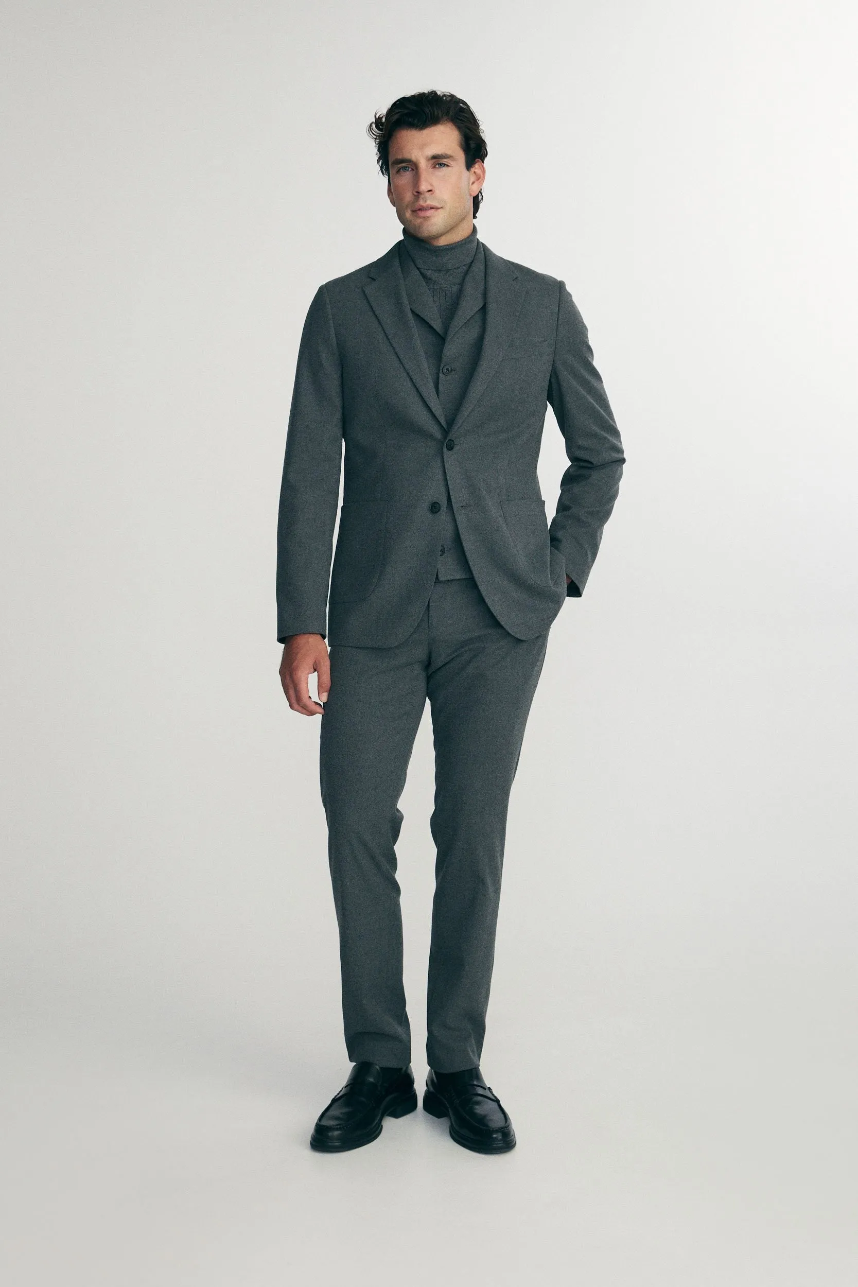 Flannel extra-fitted blazer sold by Tristan Style product image thumbnail 4