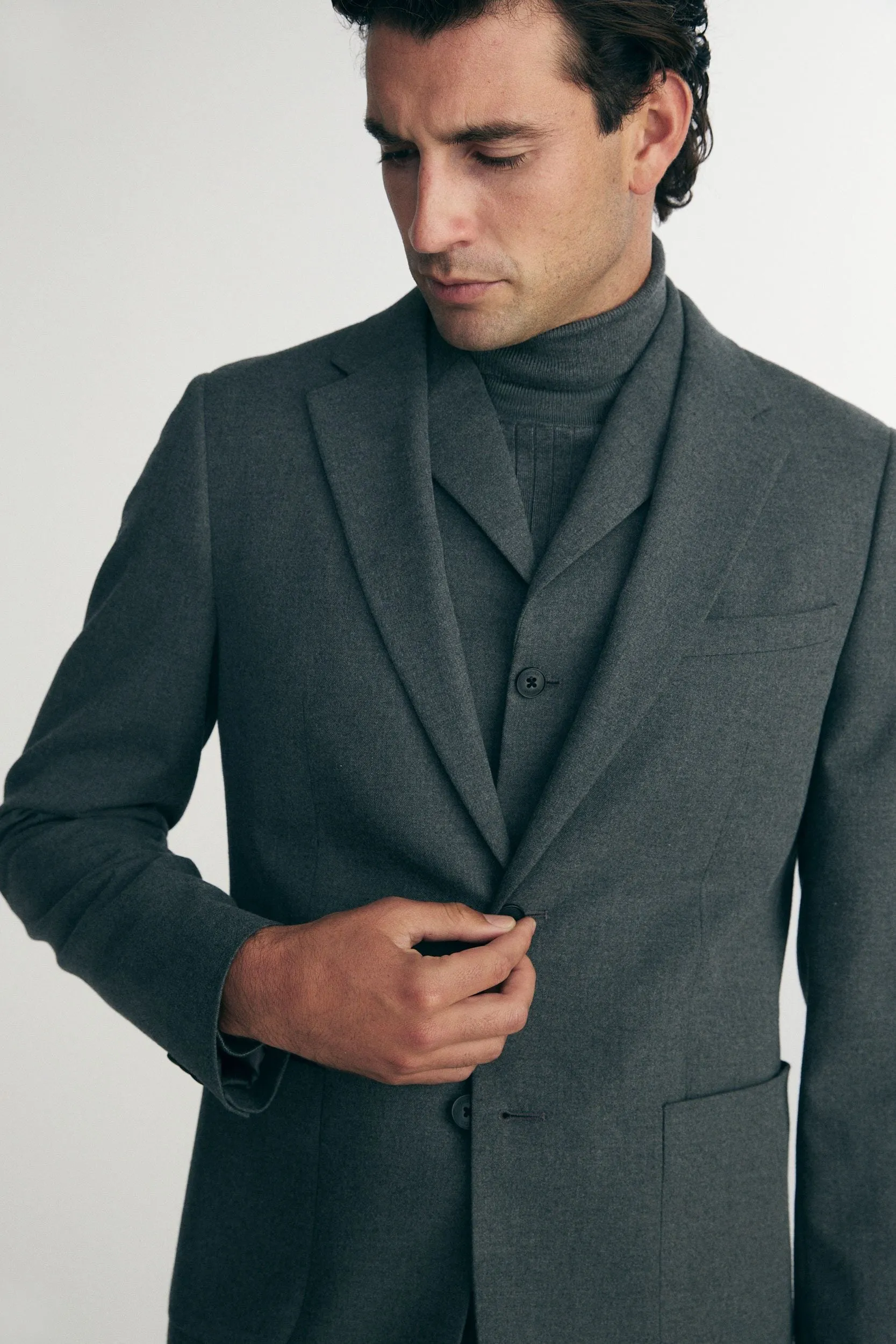 Flannel extra-fitted blazer sold by Tristan Style