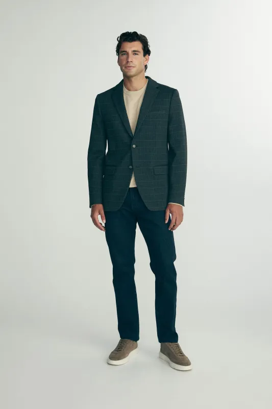 Check fitted knit blazer sold by Tristan Style