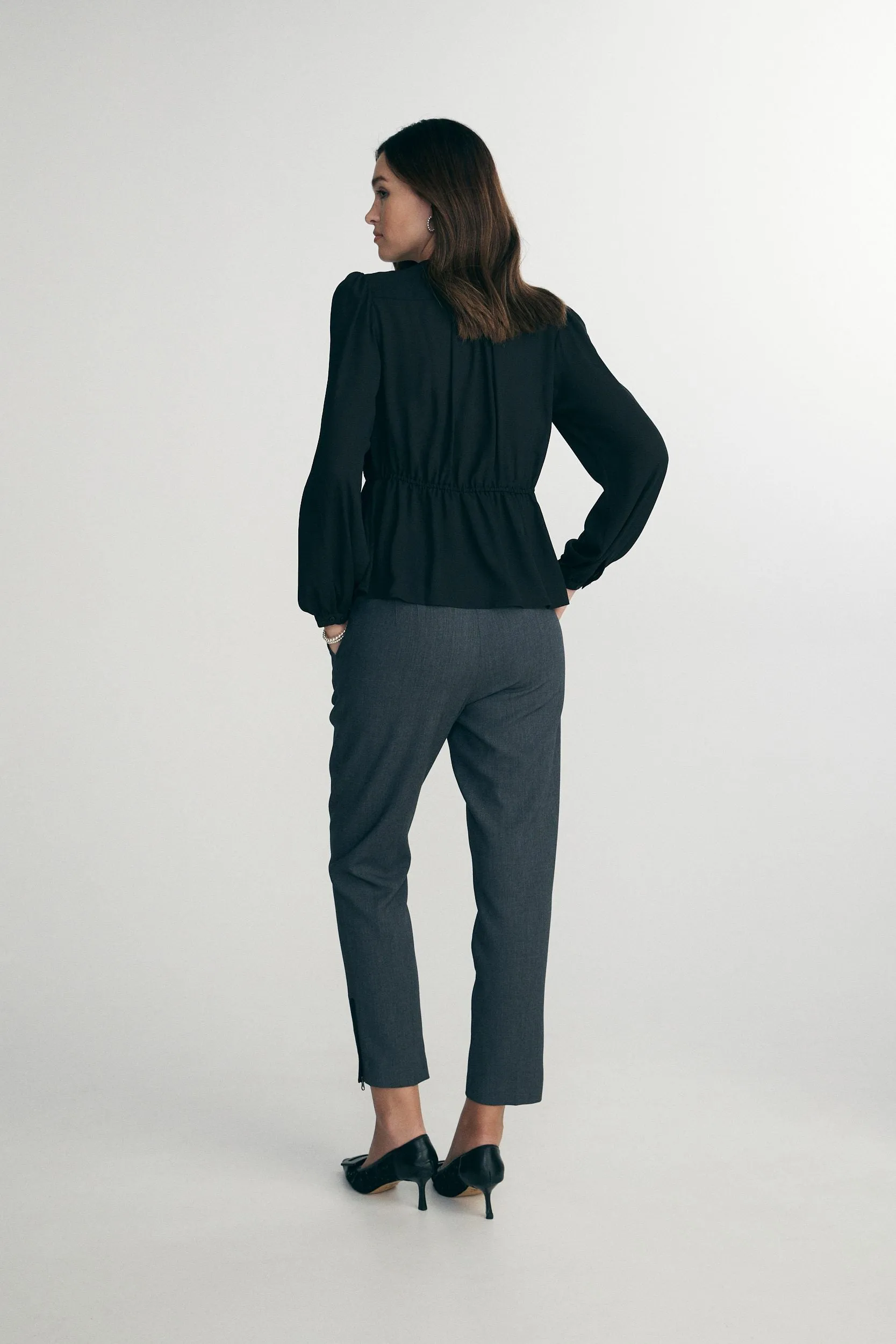 Blouse with front frill & tie sold by Tristan Style product image thumbnail 3