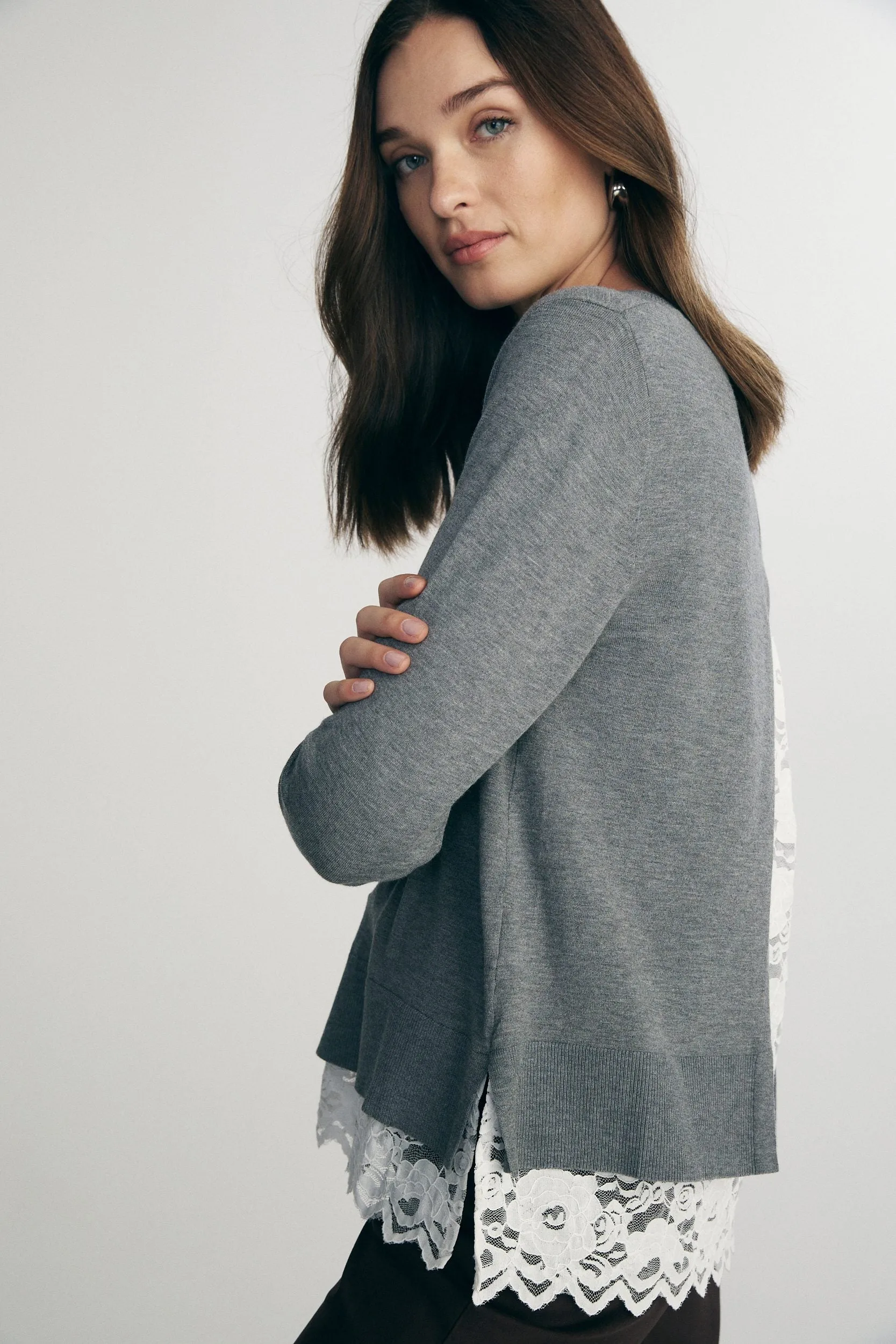 Lace back sweater sold by Tristan Style