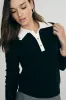 Pointelle collar sweater sold by Tristan Style