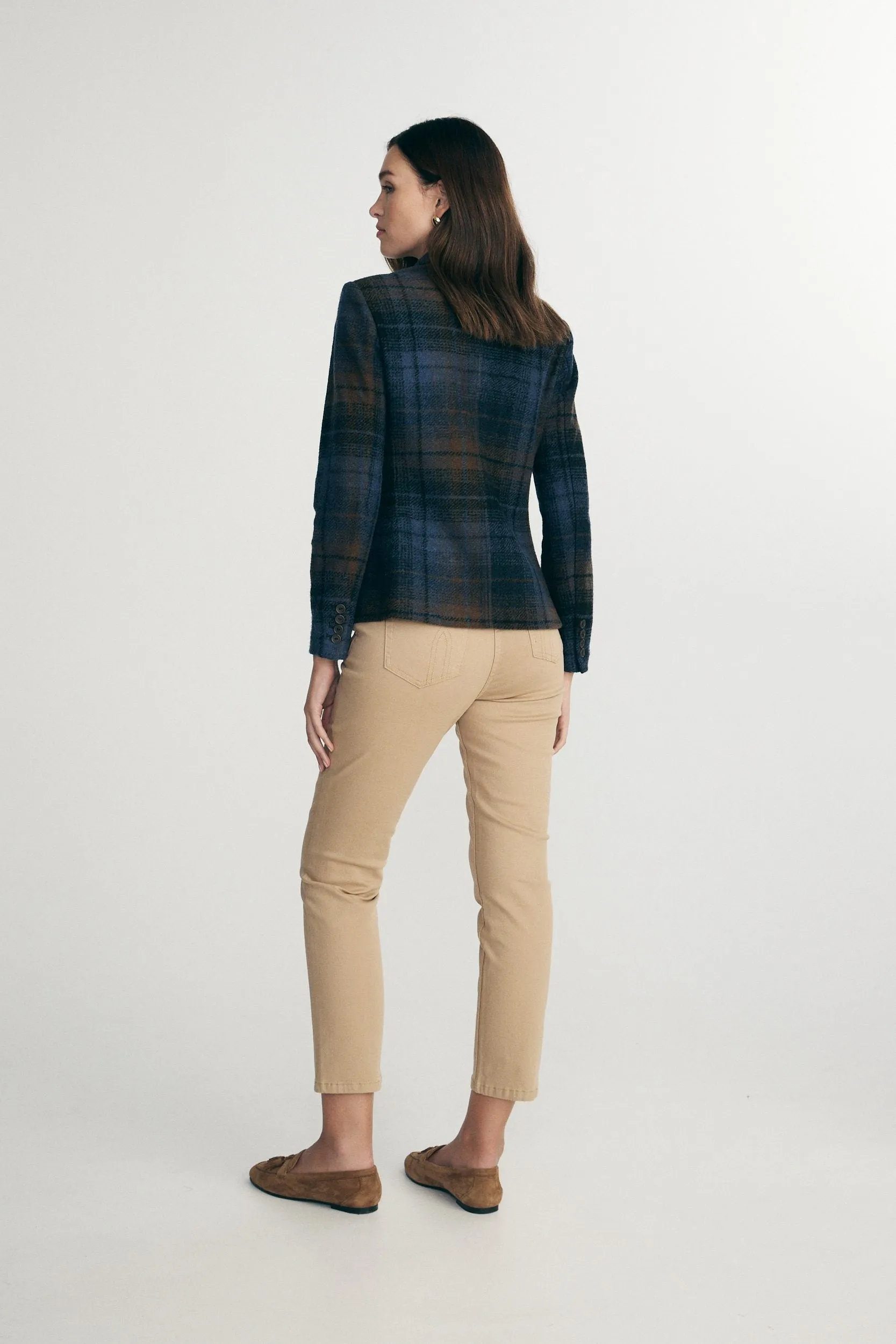 Plaid stretch fitted blazer sold by Tristan Style product image thumbnail 2