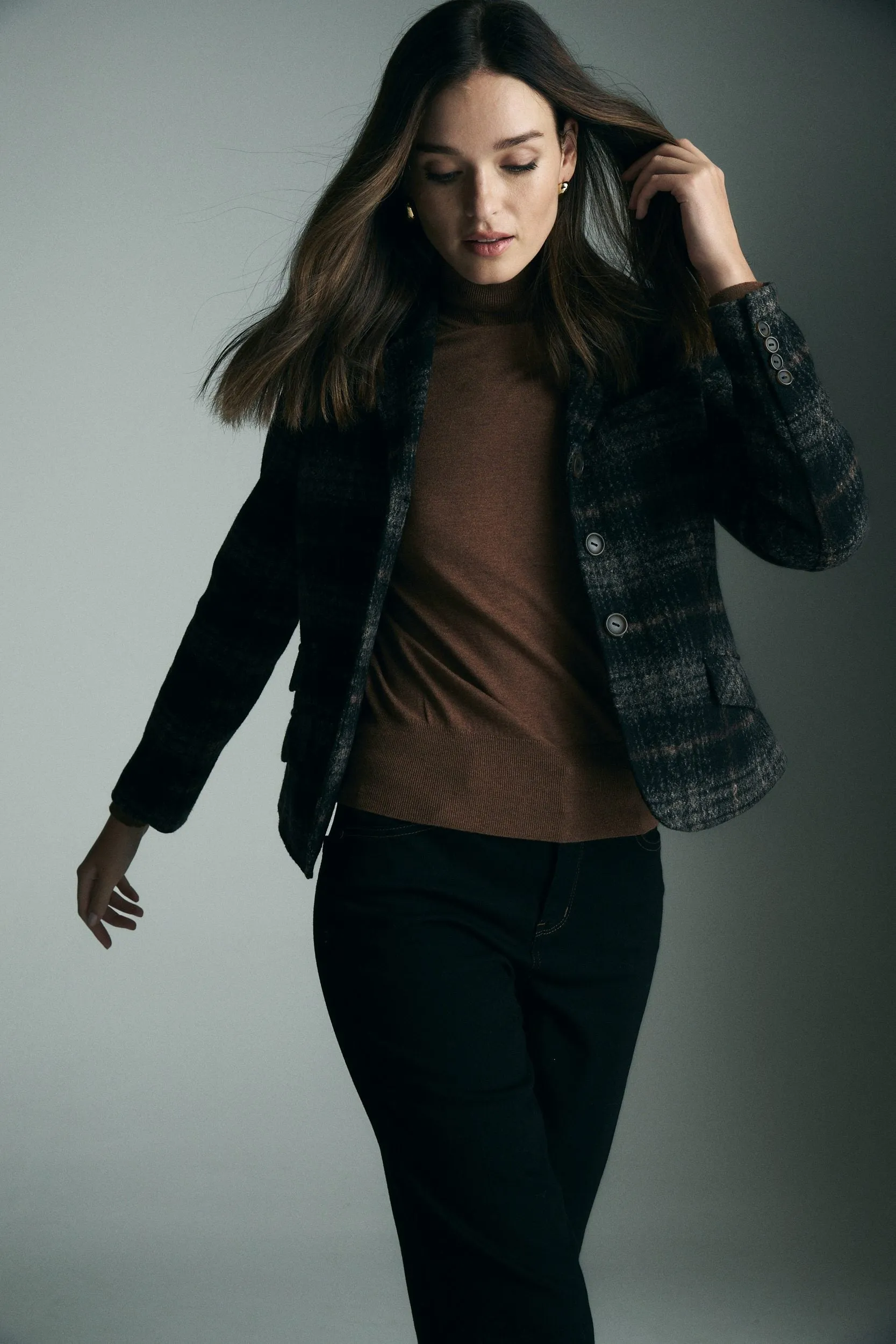 Plaid fitted blazer sold by Tristan Style product image thumbnail 4