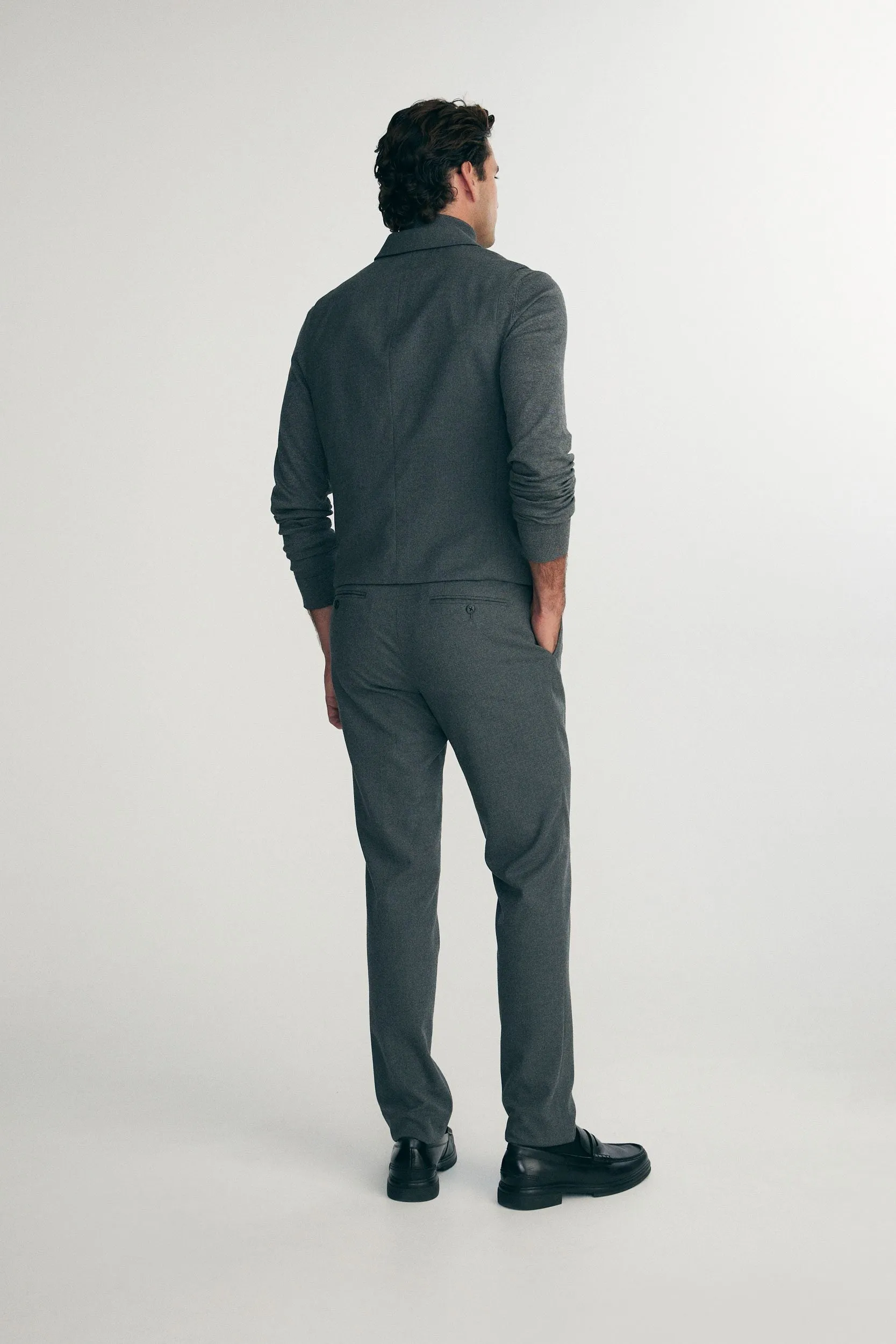 Semi-fitted flannel vest with collar sold by Tristan Style product image thumbnail 2