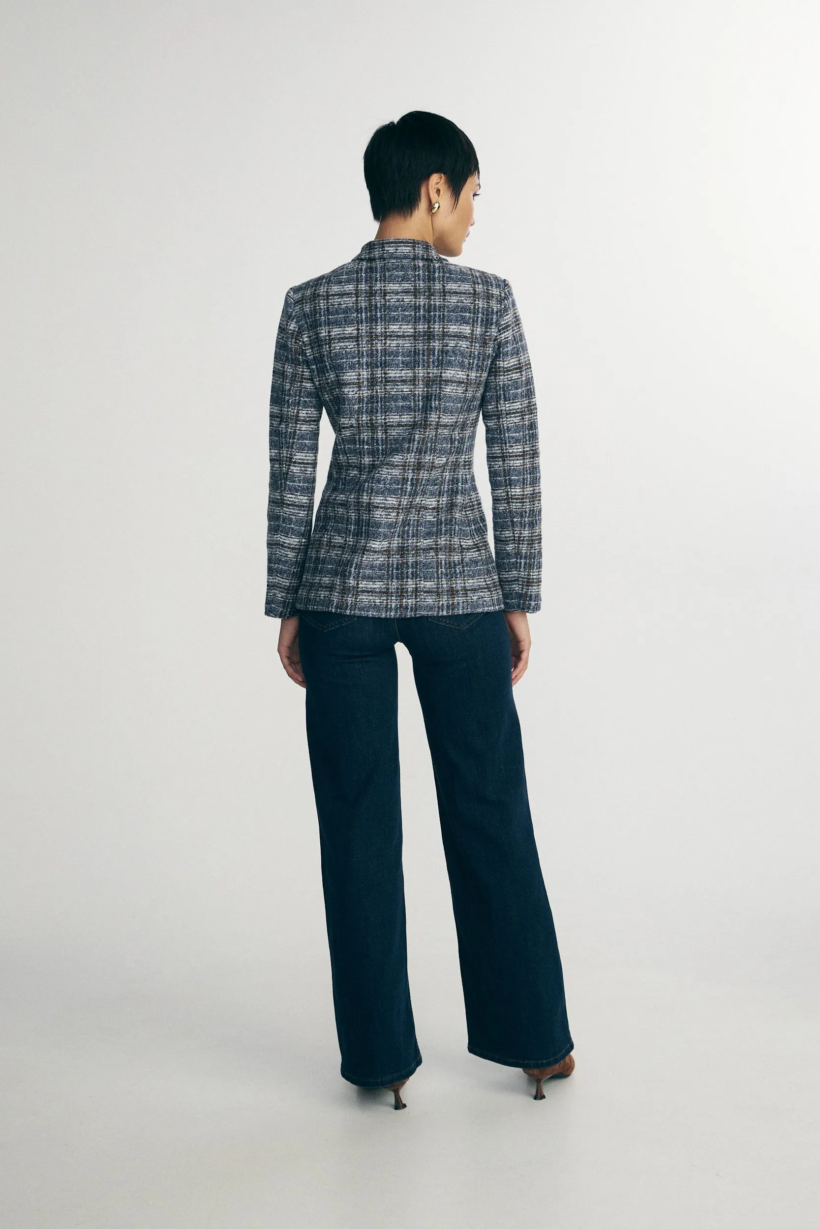 Two buttons fitted stretch blazer sold by Tristan Style product image thumbnail 2