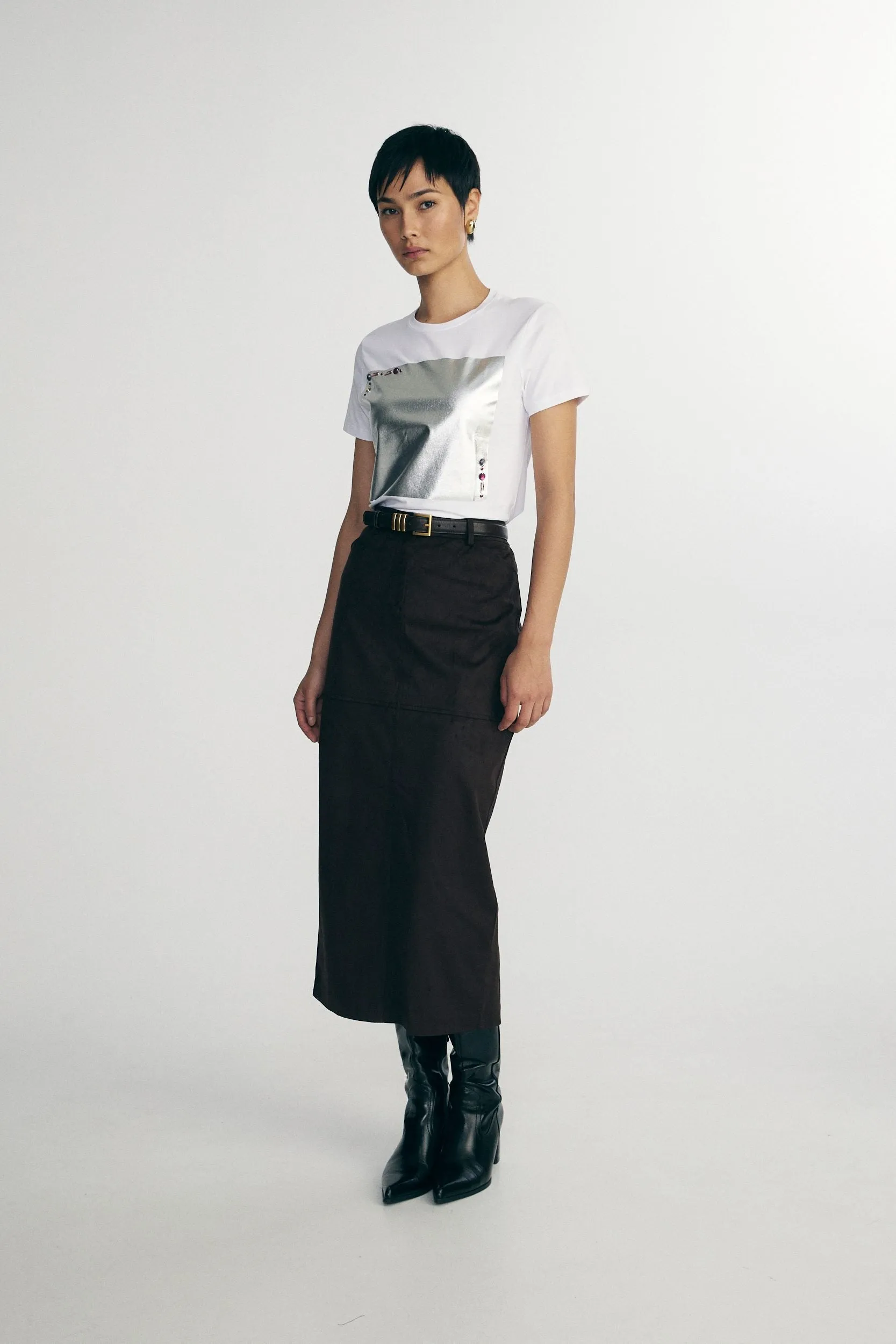 Metallic print T-shirt sold by Tristan Style product image thumbnail 3