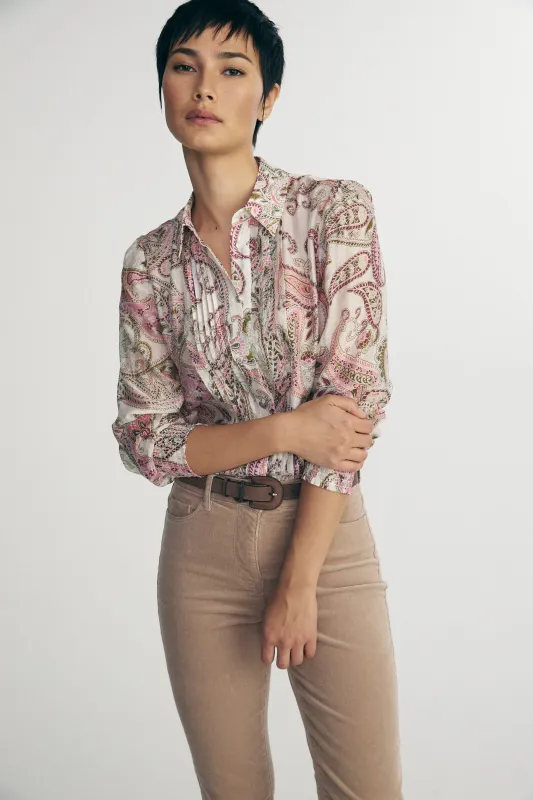 Printed blouse with pintucks detail sold by Tristan Style