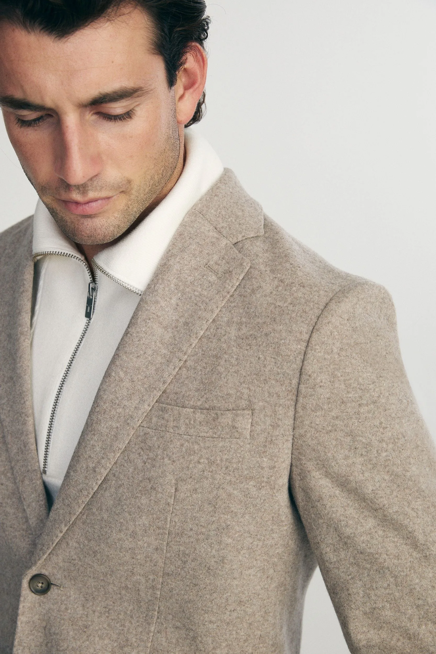 Fitted knit blazer sold by Tristan Style