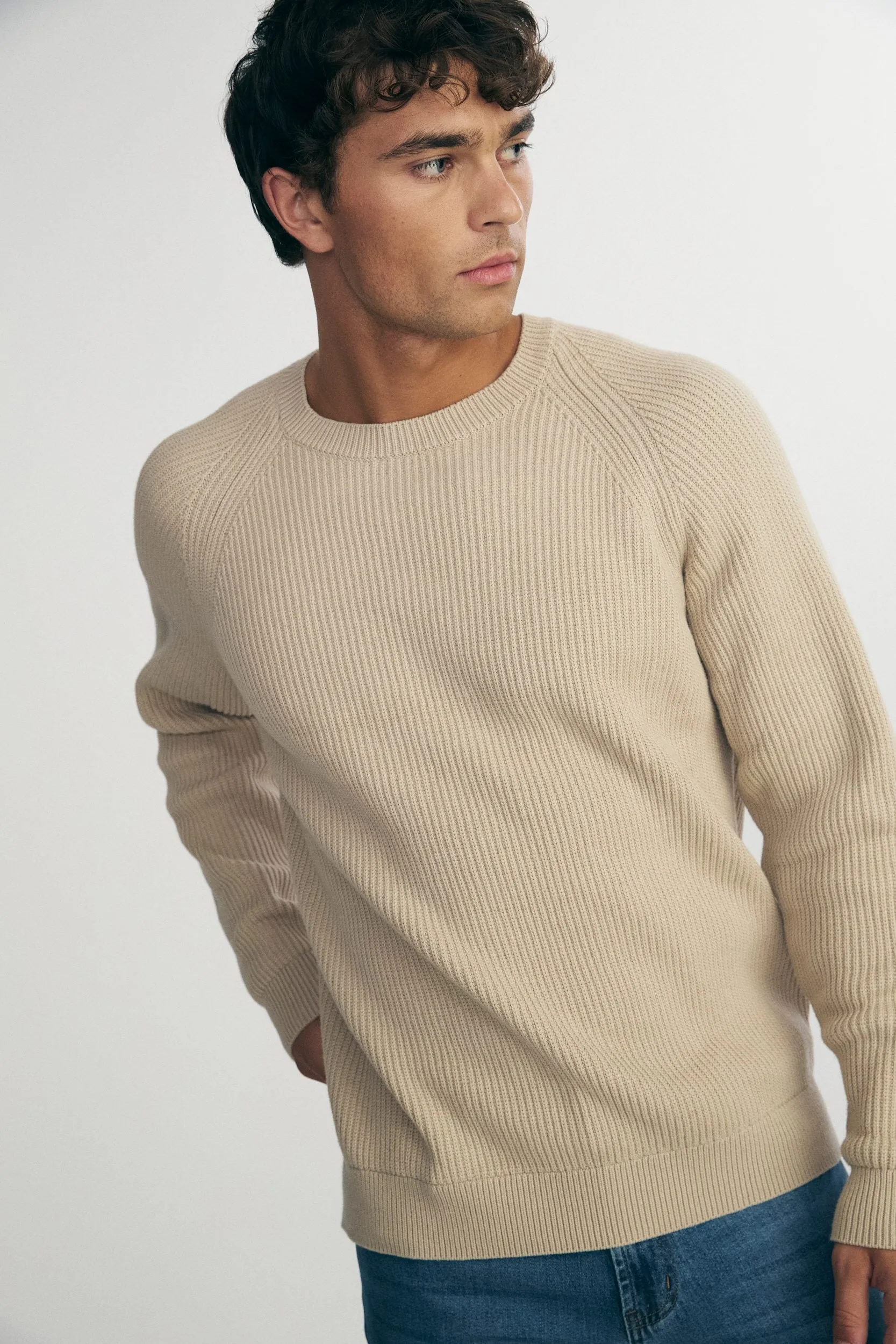 Solid crew neck raglan sweater sold by Tristan Style product image thumbnail 2