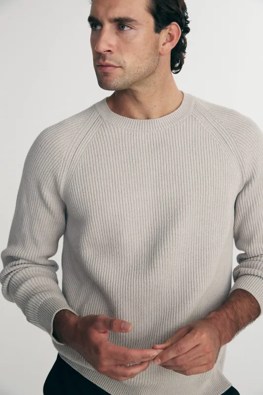 Solid crew neck raglan sweater sold by Tristan Style