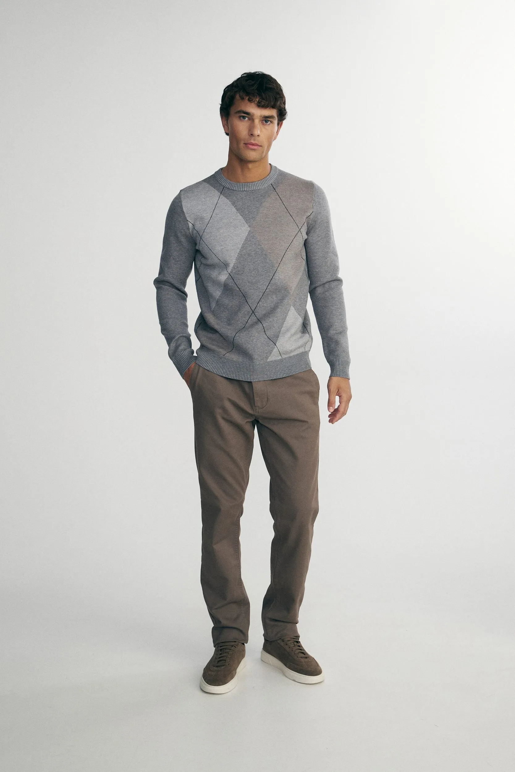 Argyle jacquard sweater sold by Tristan Style product image thumbnail 3