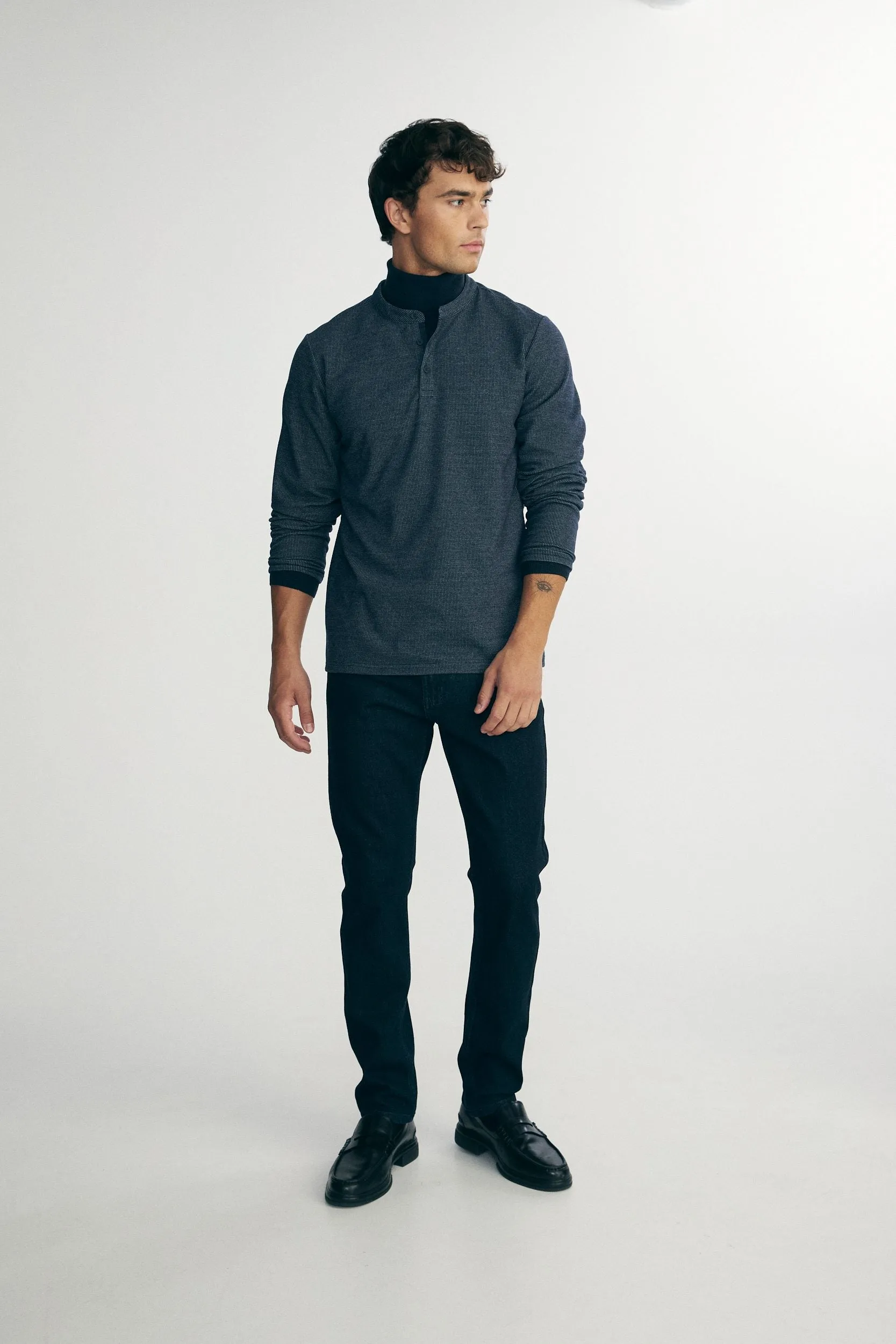 Long sleeve henley t-shirt sold by Tristan Style product image thumbnail 3