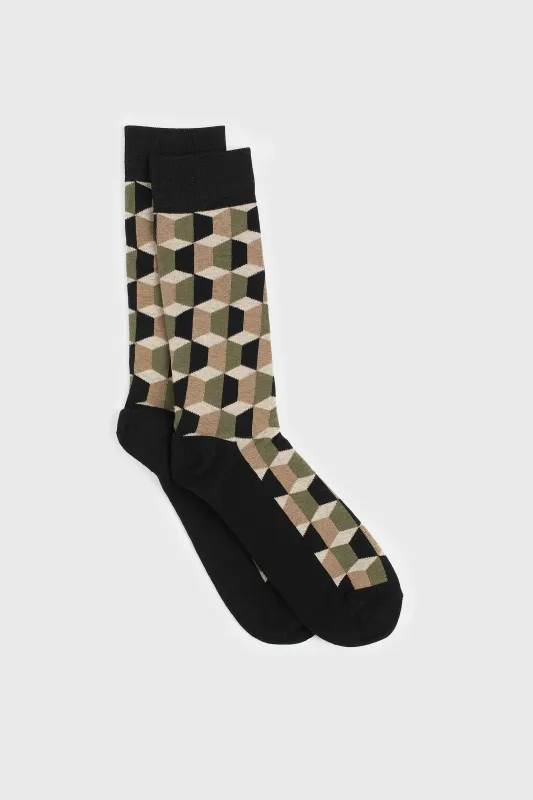Geometric pattern socks sold by Tristan Style