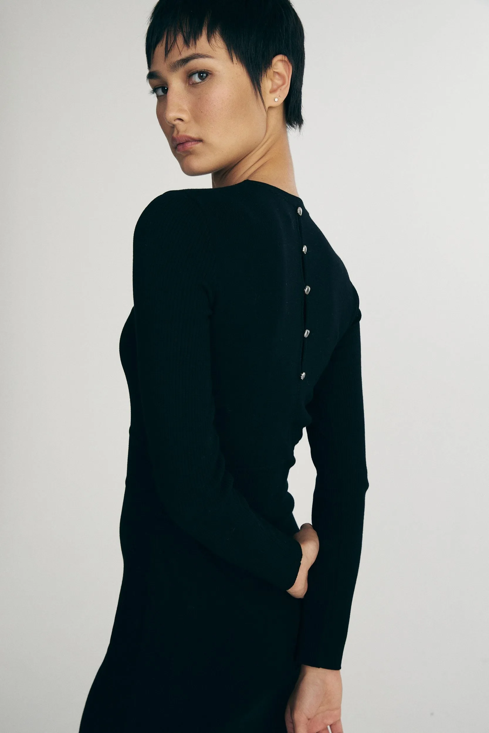 Back detail ribbed dress sold by Tristan Style product image thumbnail 3