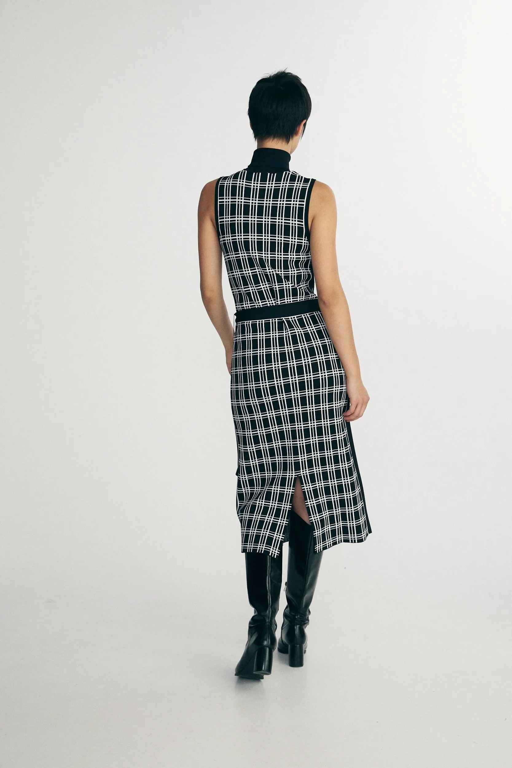 Plaid knitted dress sold by Tristan Style product image thumbnail 2