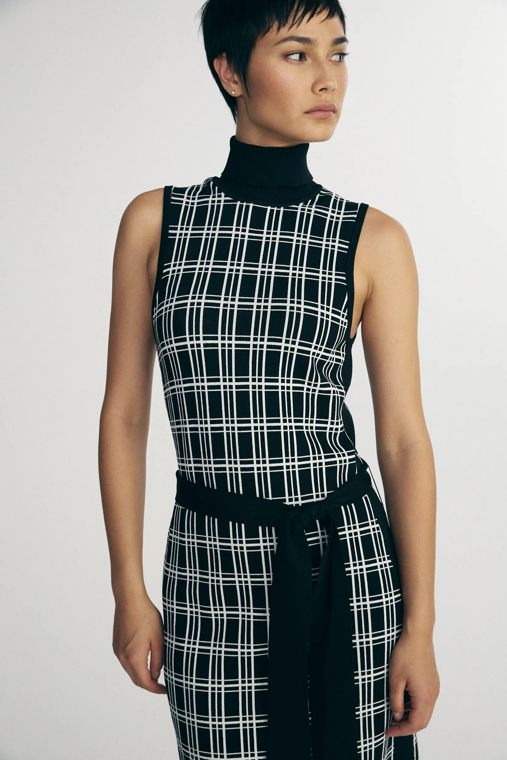 Plaid knitted dress sold by Tristan Style product image thumbnail 3