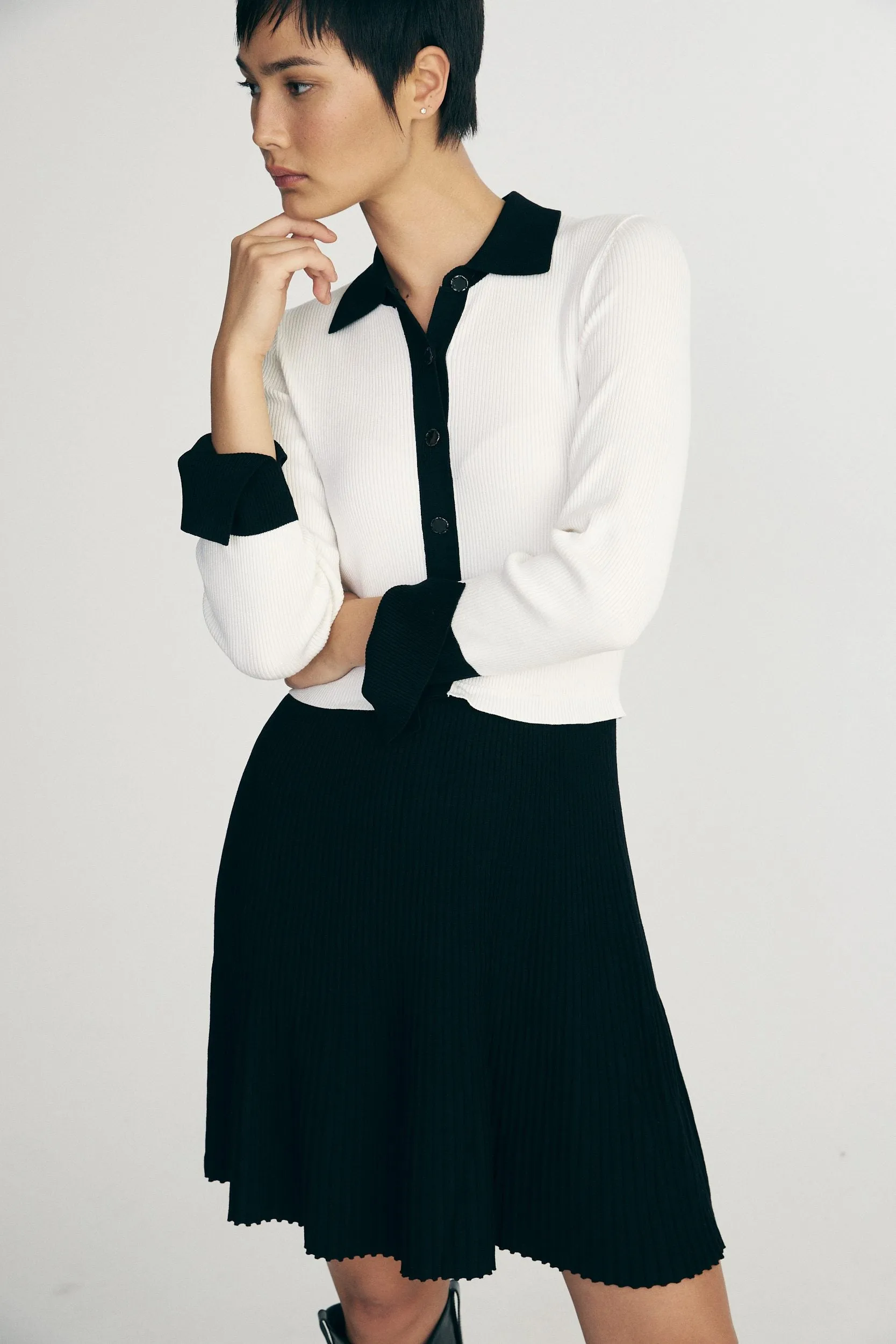 Fit & flare ribbed dress sold by Tristan Style product image thumbnail 3