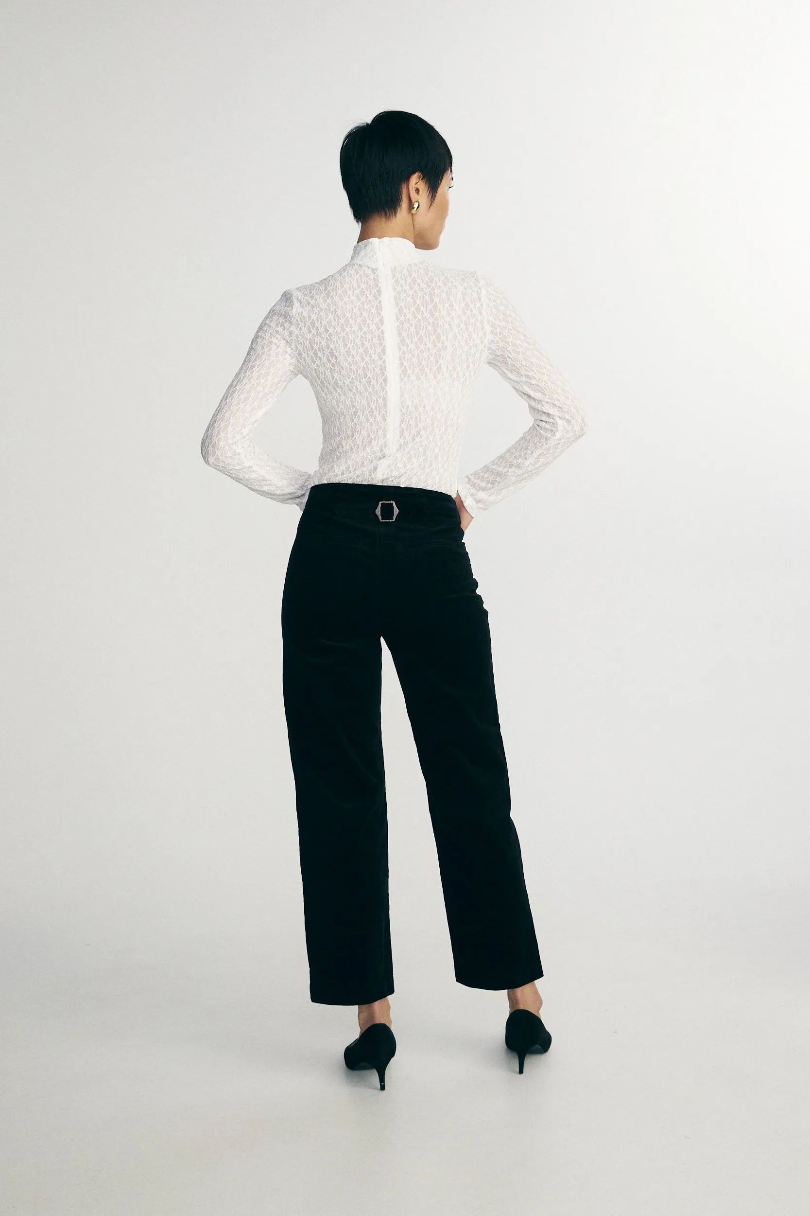 Crop straight corduroy pants sold by Tristan Style product image thumbnail 4