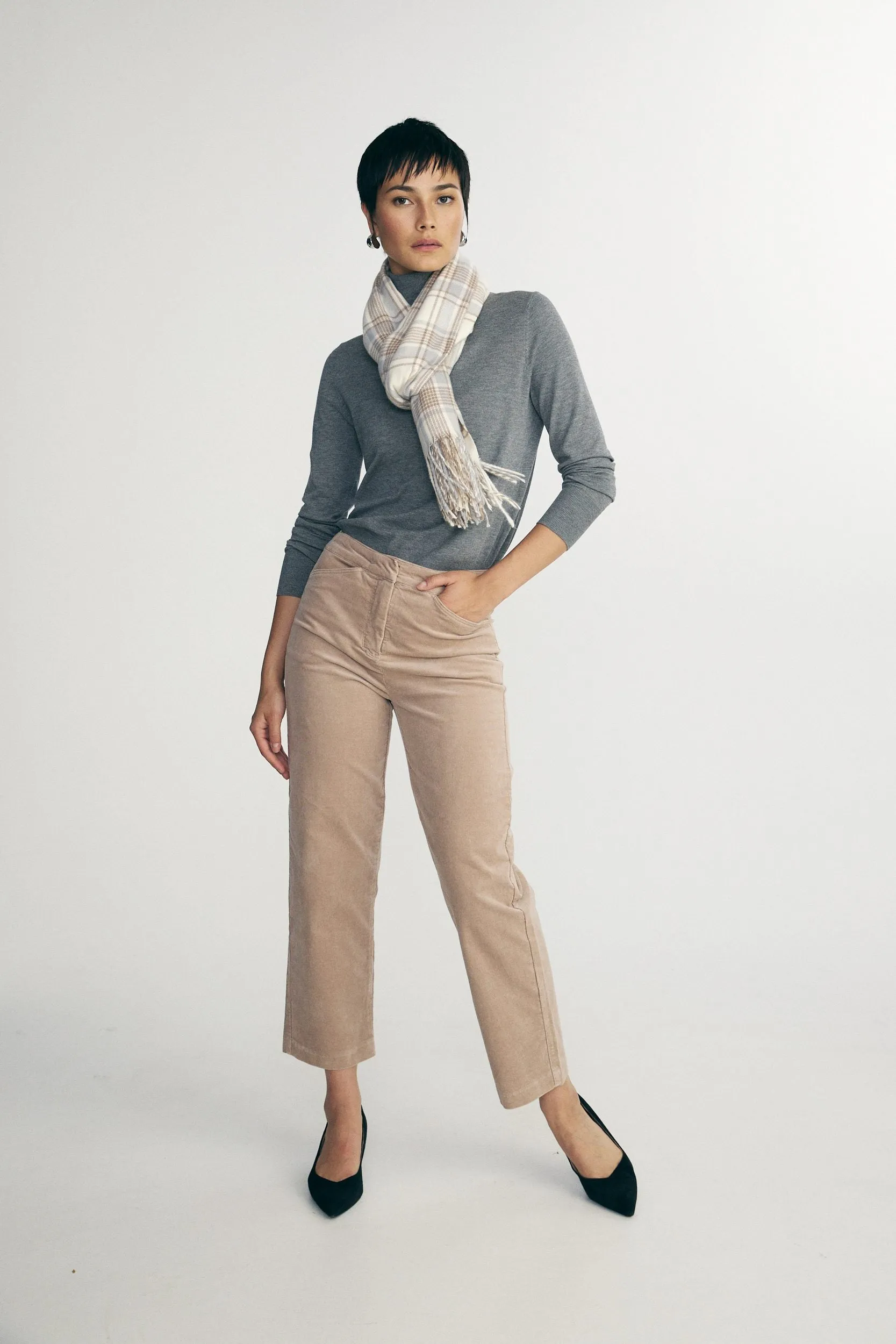 Crop straight corduroy pants sold by Tristan Style product image thumbnail 3