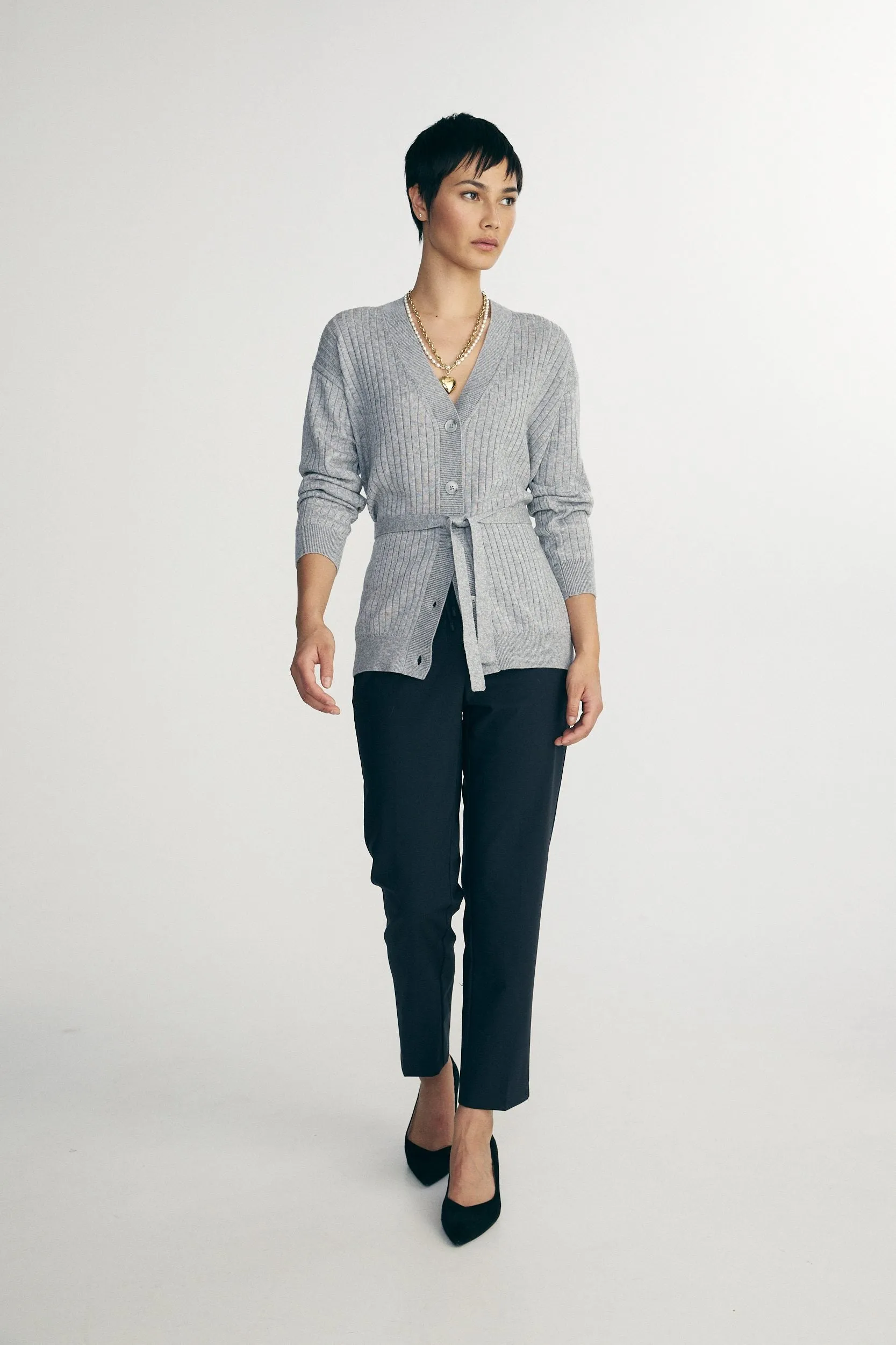 Relaxed cardigan with belt sold by Tristan Style product image thumbnail 4
