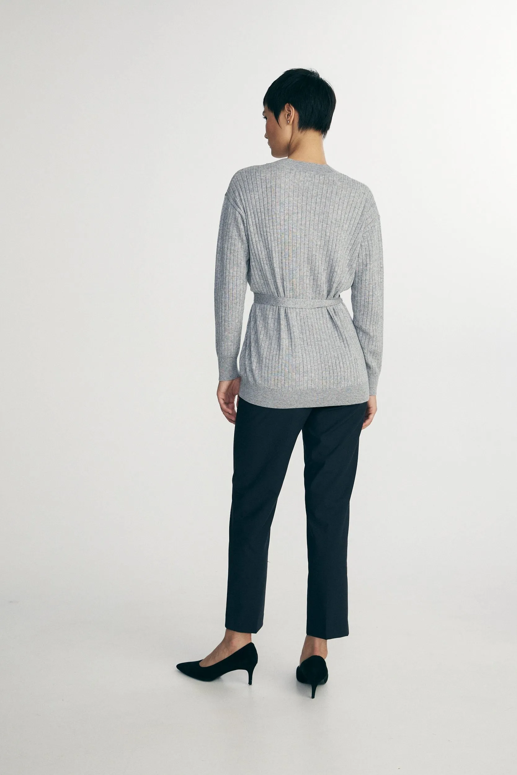 Relaxed cardigan with belt sold by Tristan Style product image thumbnail 3