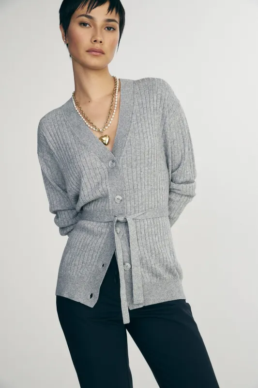 Relaxed cardigan with belt sold by Tristan Style