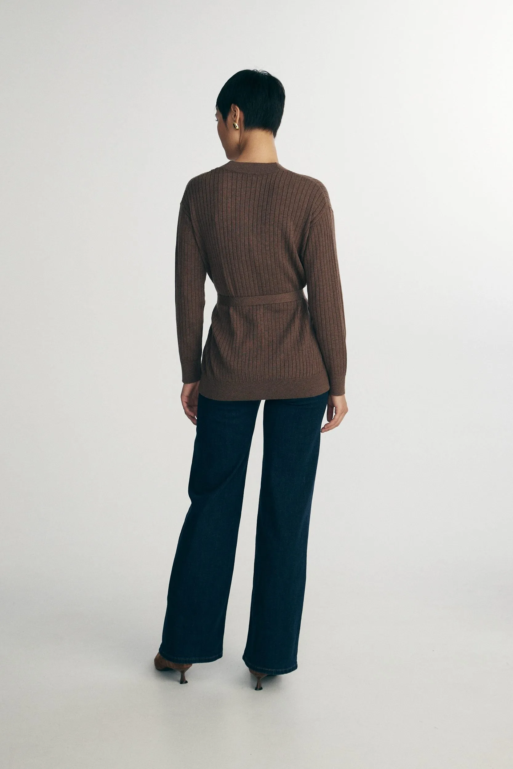 Relaxed cardigan with belt sold by Tristan Style product image thumbnail 5