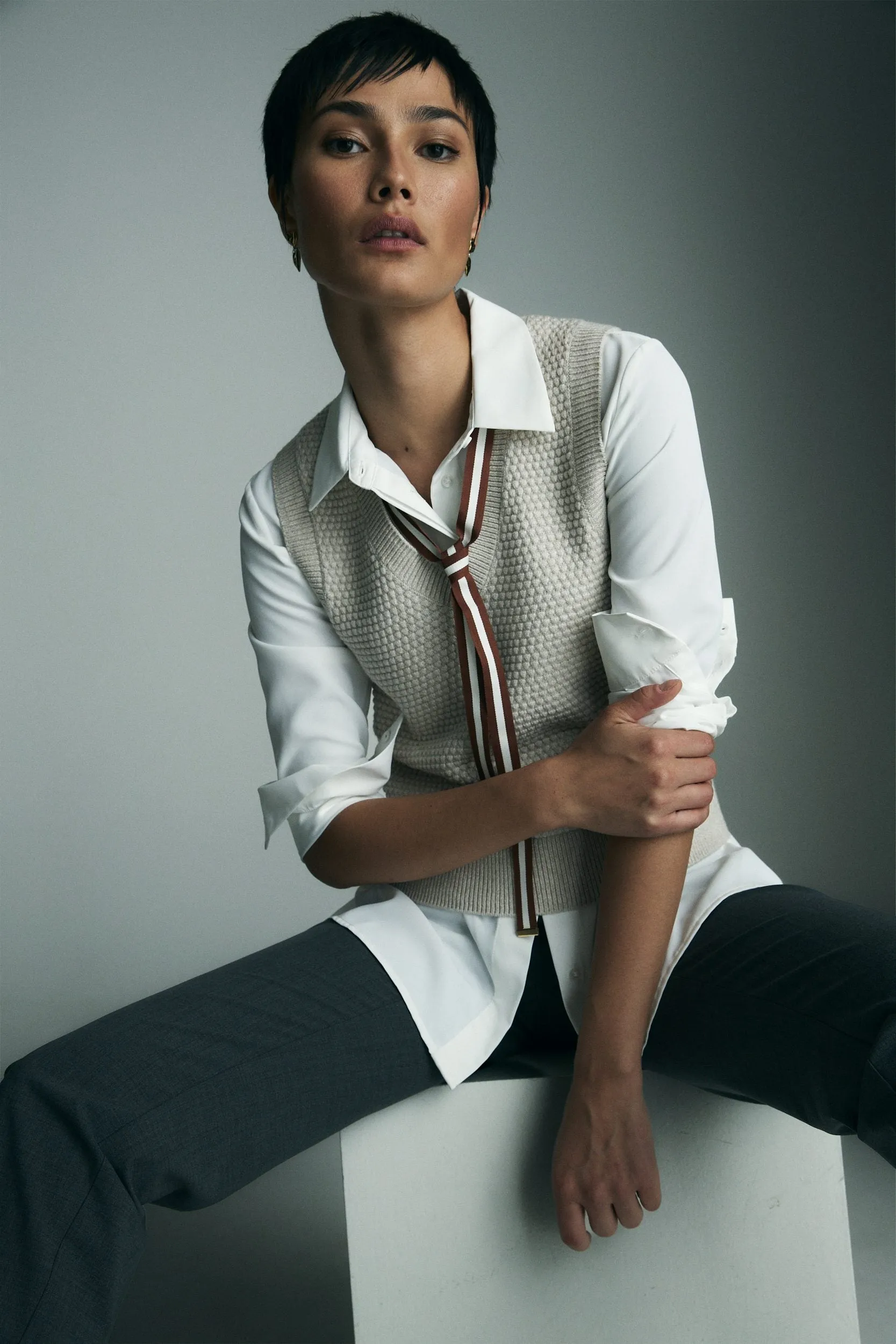 Sleeveless sweater sold by Tristan Style product image thumbnail 2