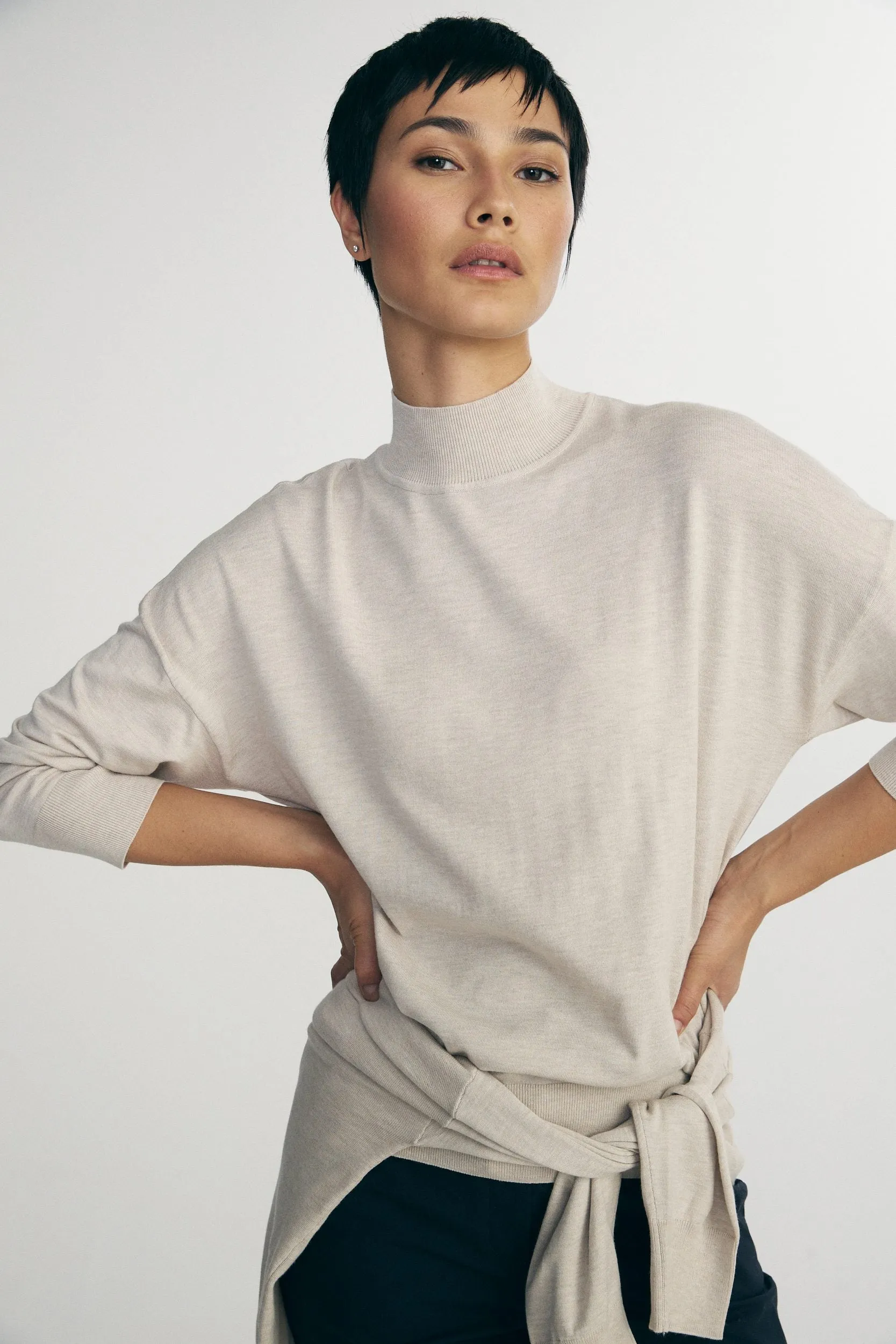 Loose mock neck sweater sold by Tristan Style product image thumbnail 4