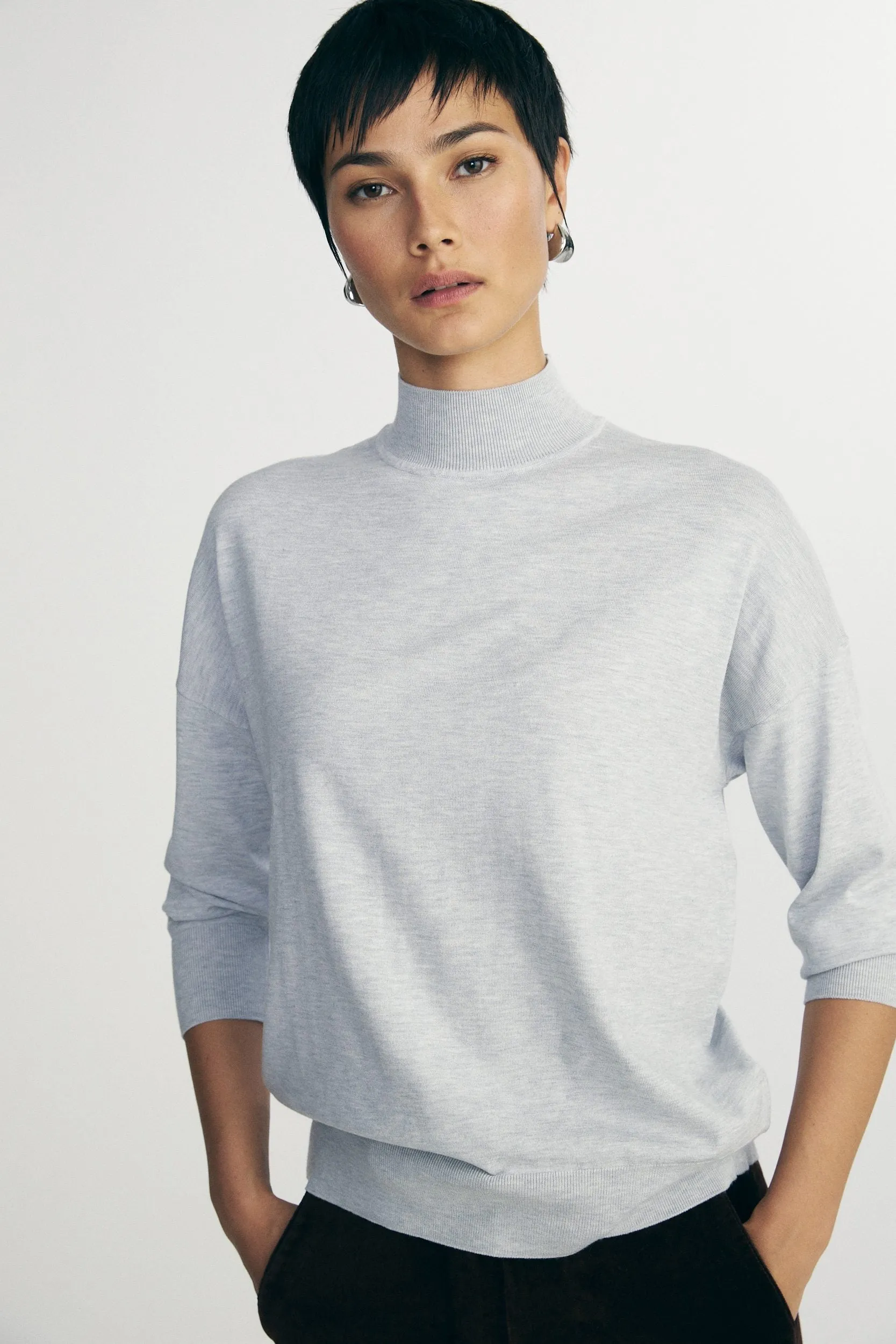 Loose mock neck sweater sold by Tristan Style product image thumbnail 2
