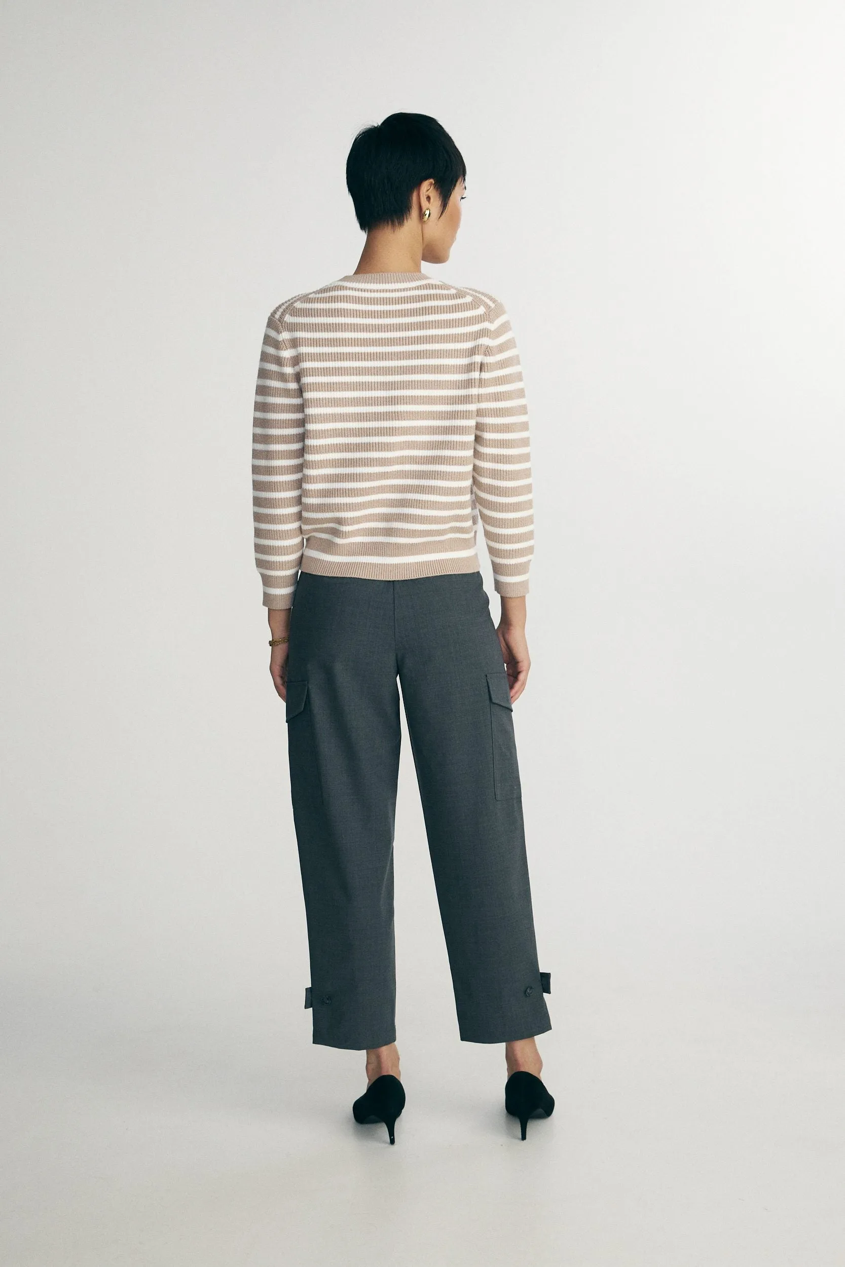 Striped crew neck sweater sold by Tristan Style product image thumbnail 2