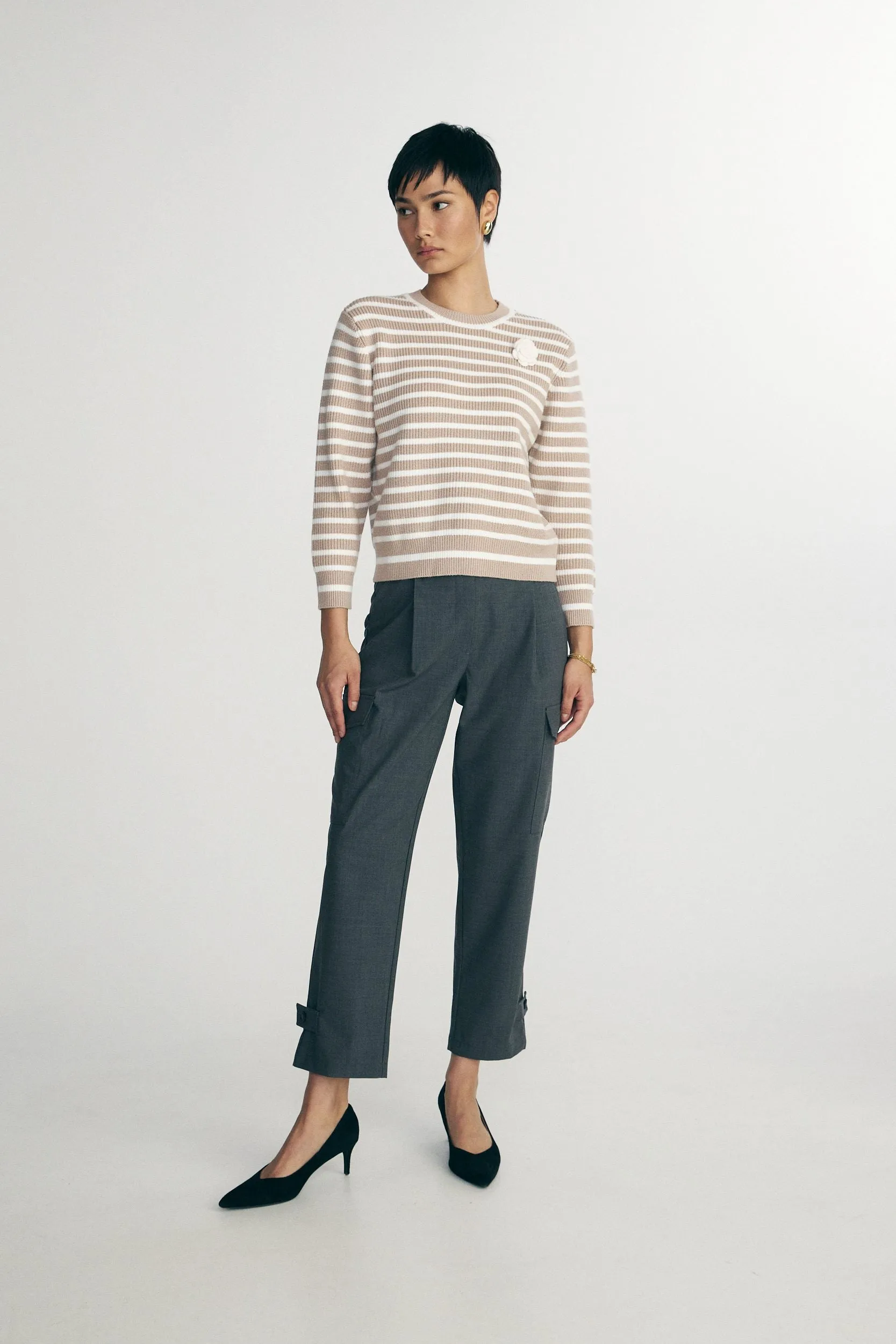 Striped crew neck sweater sold by Tristan Style product image thumbnail 3