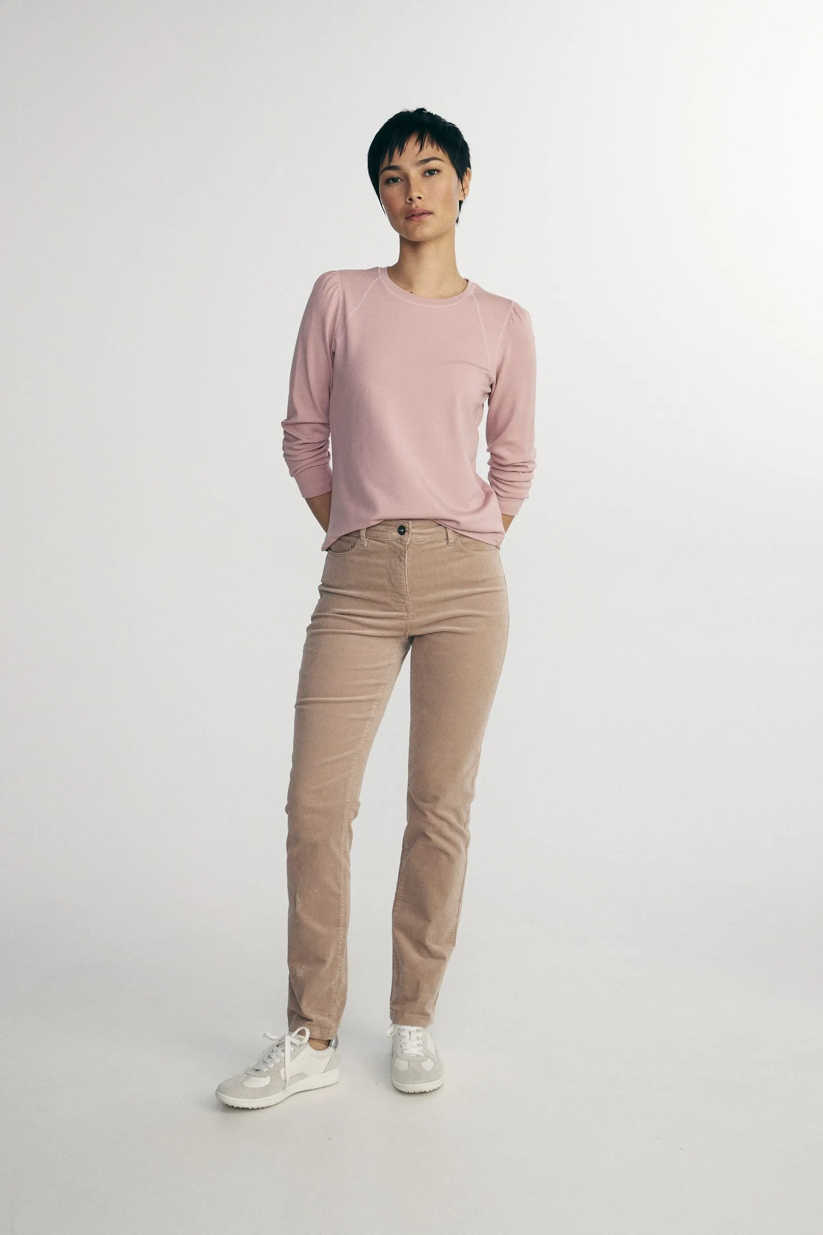 Crew neck shirt with puffy sleeve sold by Tristan Style product image thumbnail 5