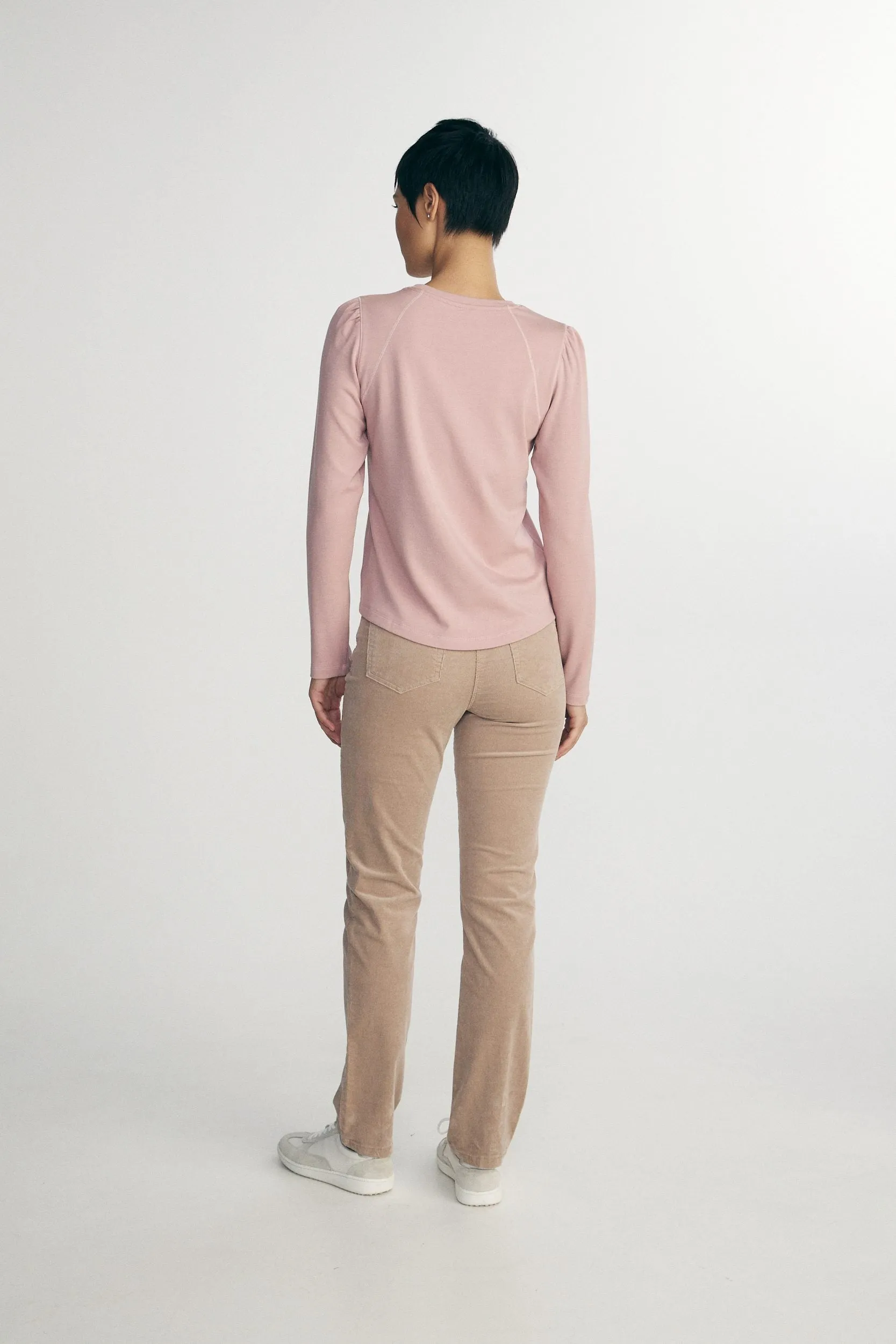 Crew neck shirt with puffy sleeve sold by Tristan Style product image thumbnail 4