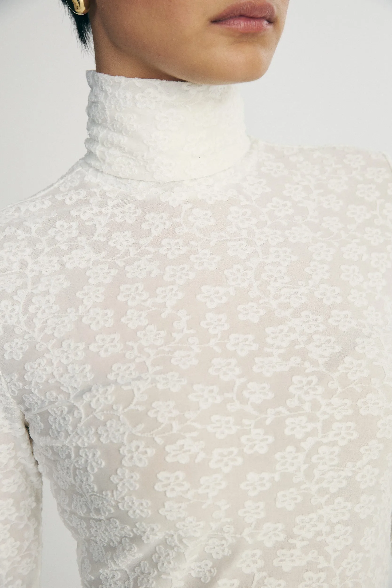Turtle neck lace top sold by Tristan Style product image thumbnail 4