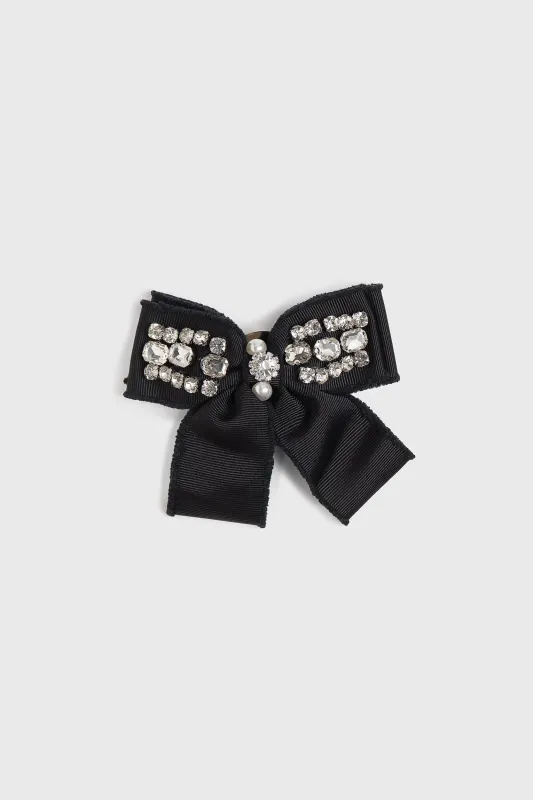 Embellished grosgrain bow brooch sold by Tristan Style