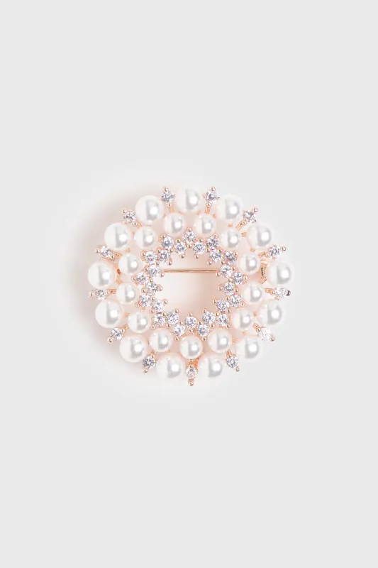 Halo pearl brooch sold by Tristan Style