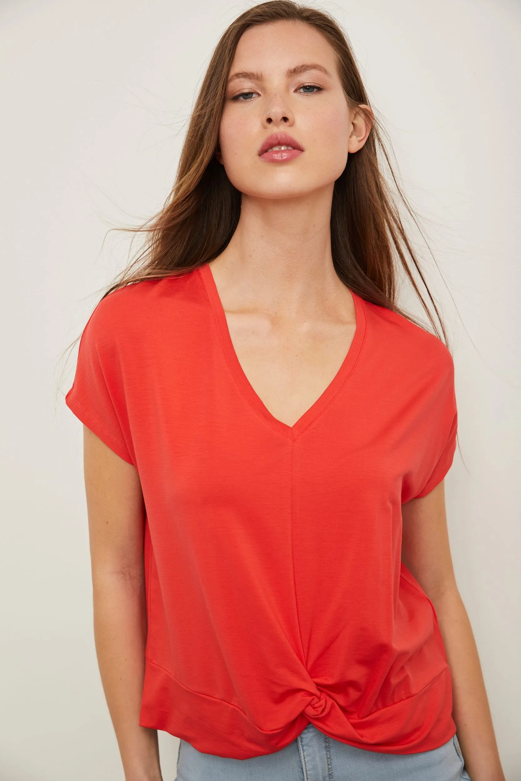 V neck top with twist sold by Tristan Style product image thumbnail 5