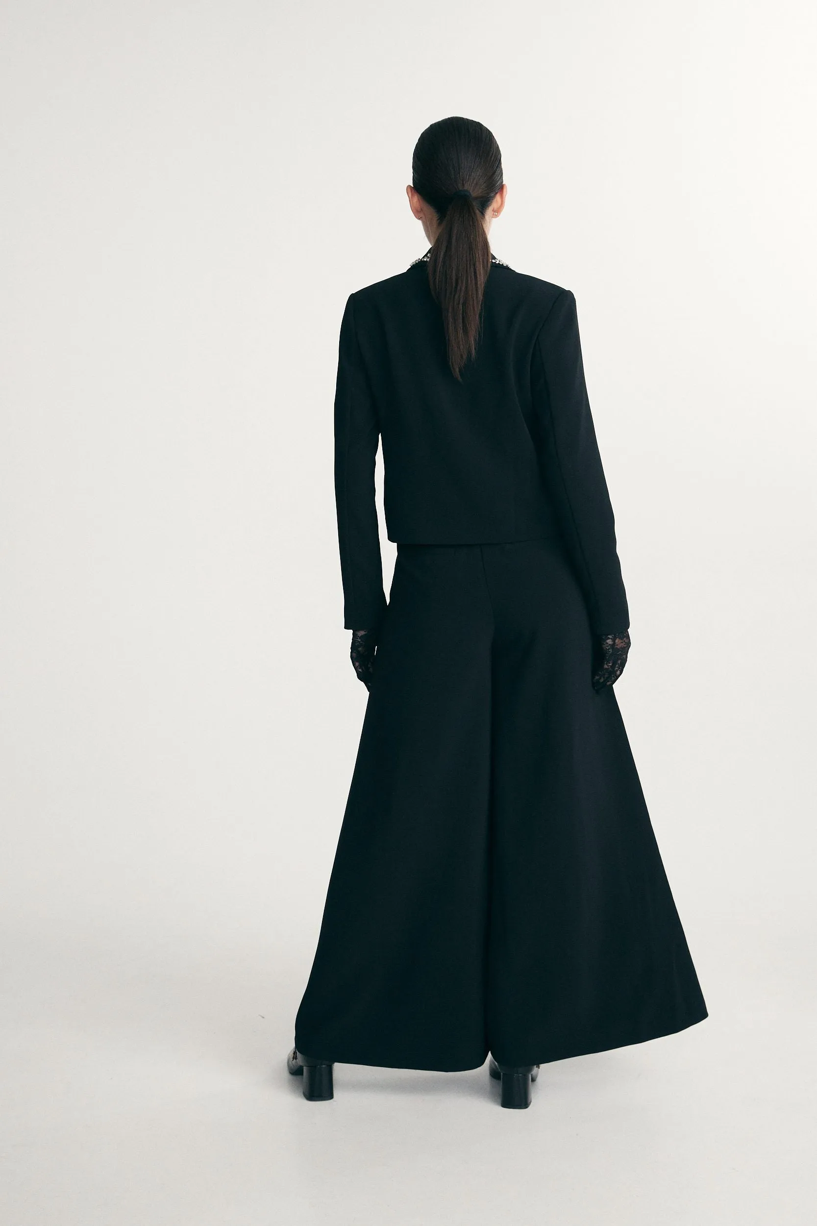 Blazer with crystal-embellished collar sold by Tristan Style product image thumbnail 2